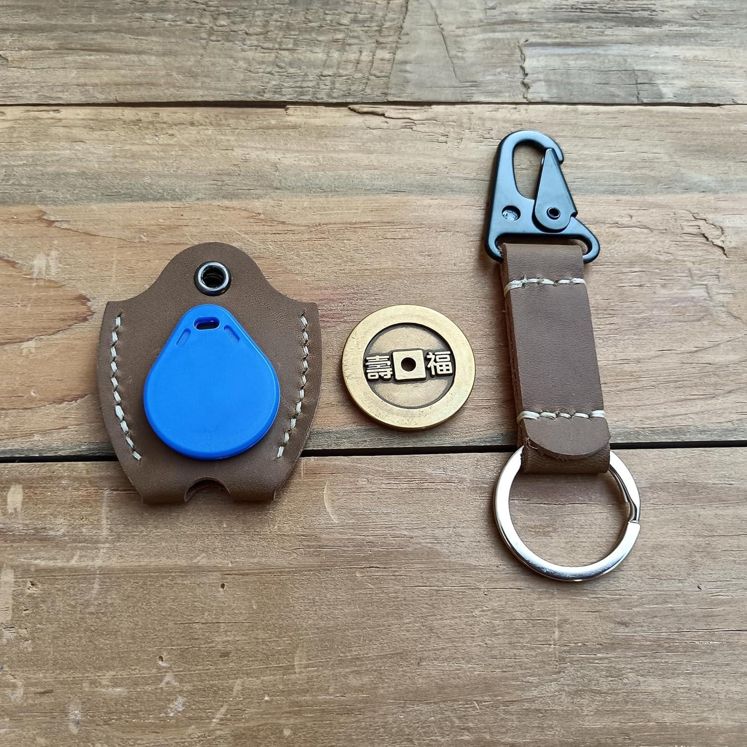 Funda de Llave de Coche de Cuero MEEBOY Marrón Hecha a Mano