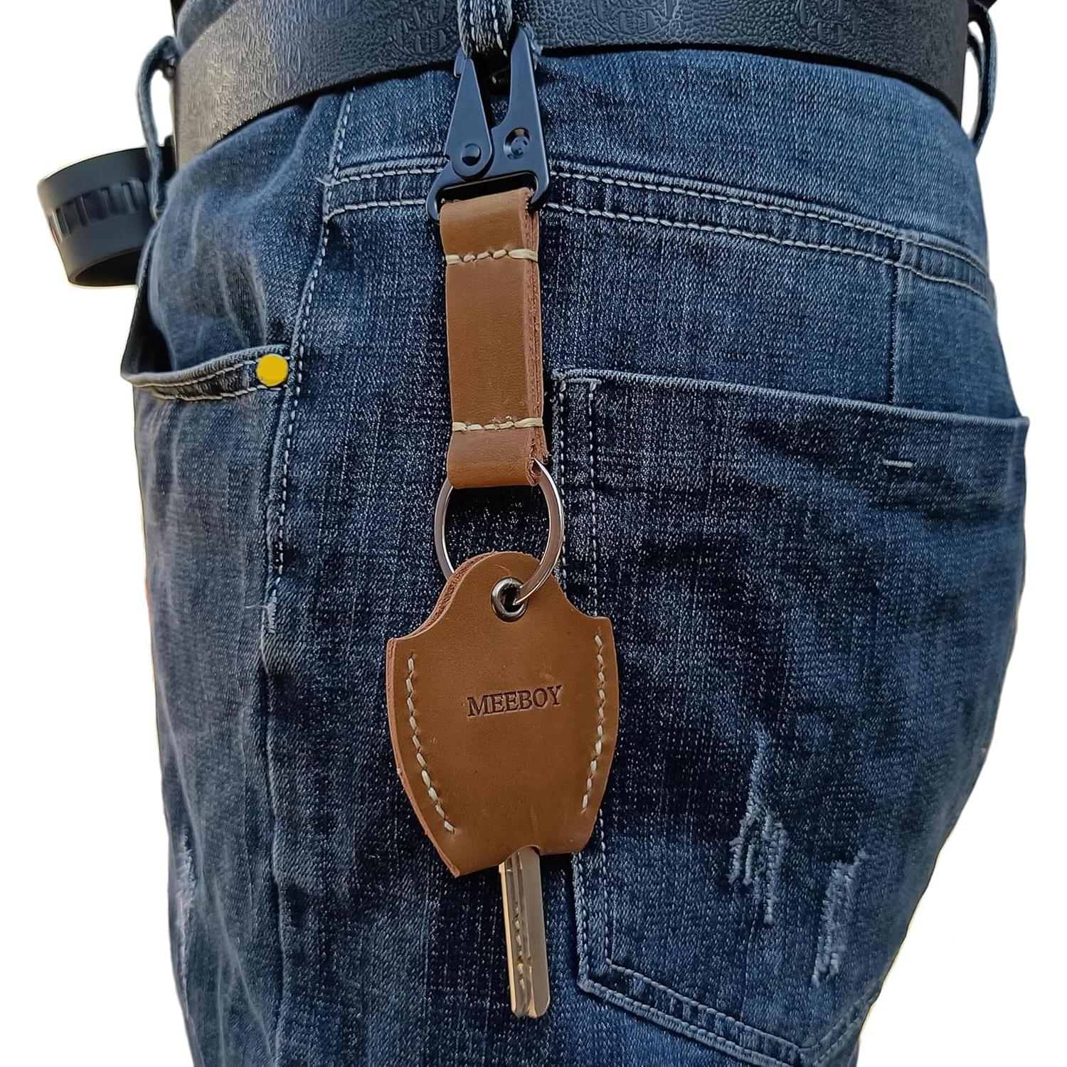 Funda de Llave de Coche de Cuero MEEBOY Marrón Hecha a Mano