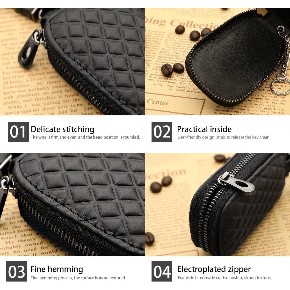 Funda para Llave de Auto BELOMI de Cuero Genuino Marrón