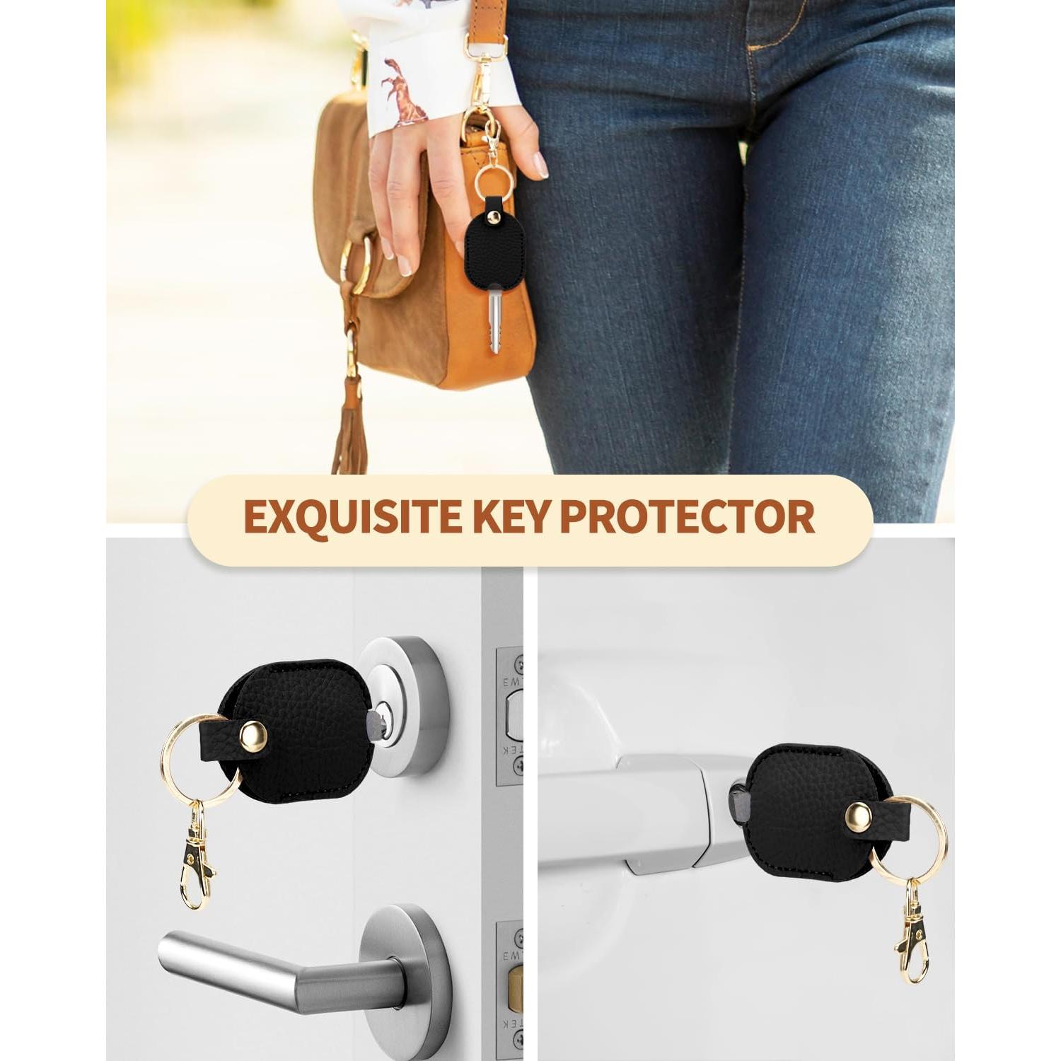 Funda de Llave de Coche de Cuero PU Negra - Protector Universal