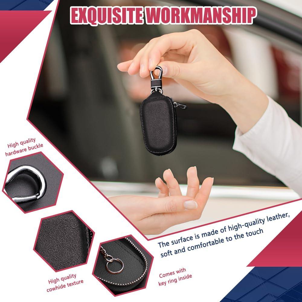 Funda de Llave de Coche DWARFOO Universal de Cuero Negro