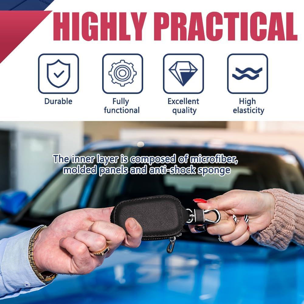 Funda de Llave de Coche DWARFOO Universal de Cuero Negro