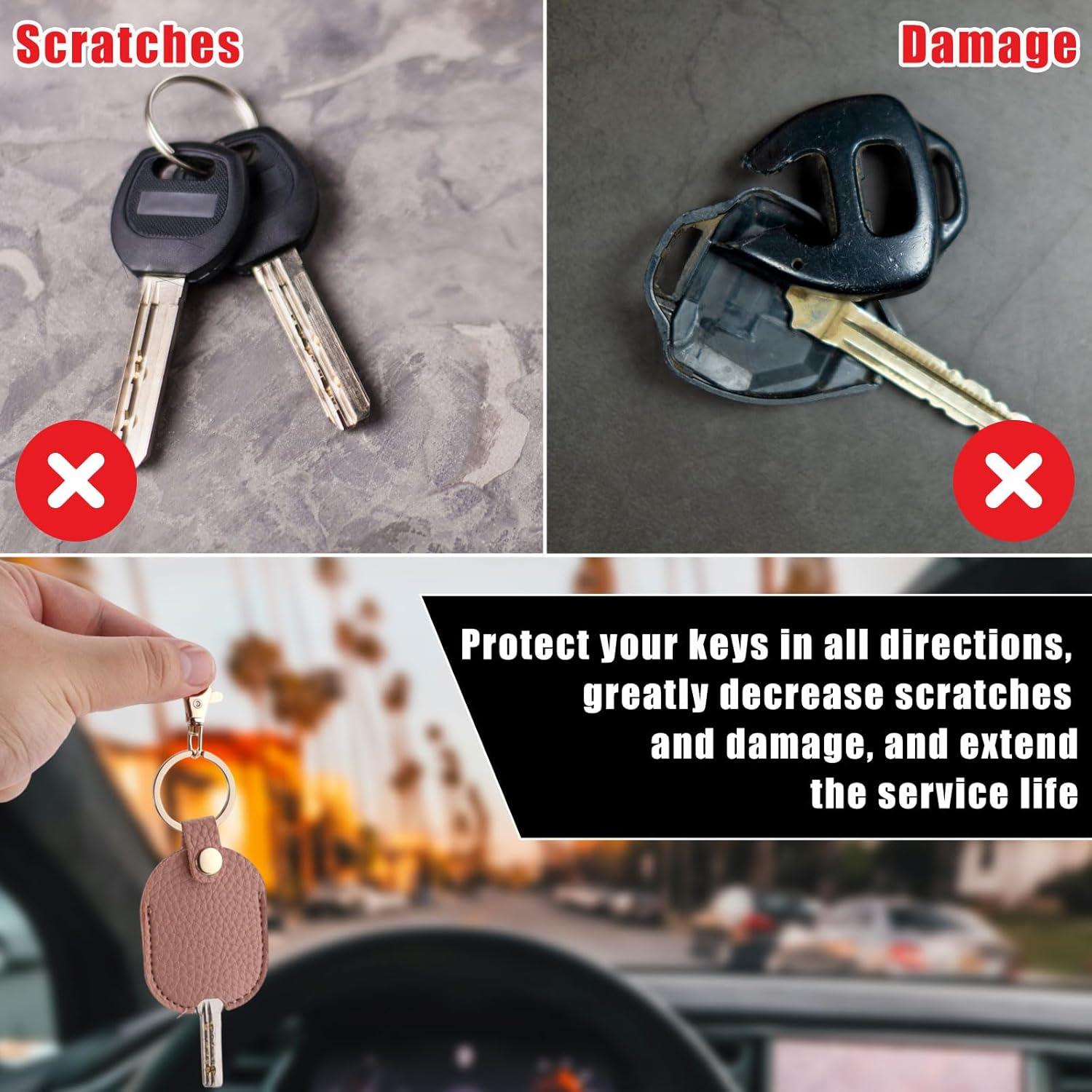 Funda de Llave de Coche de Cuero PU Rosa - Protector Universal