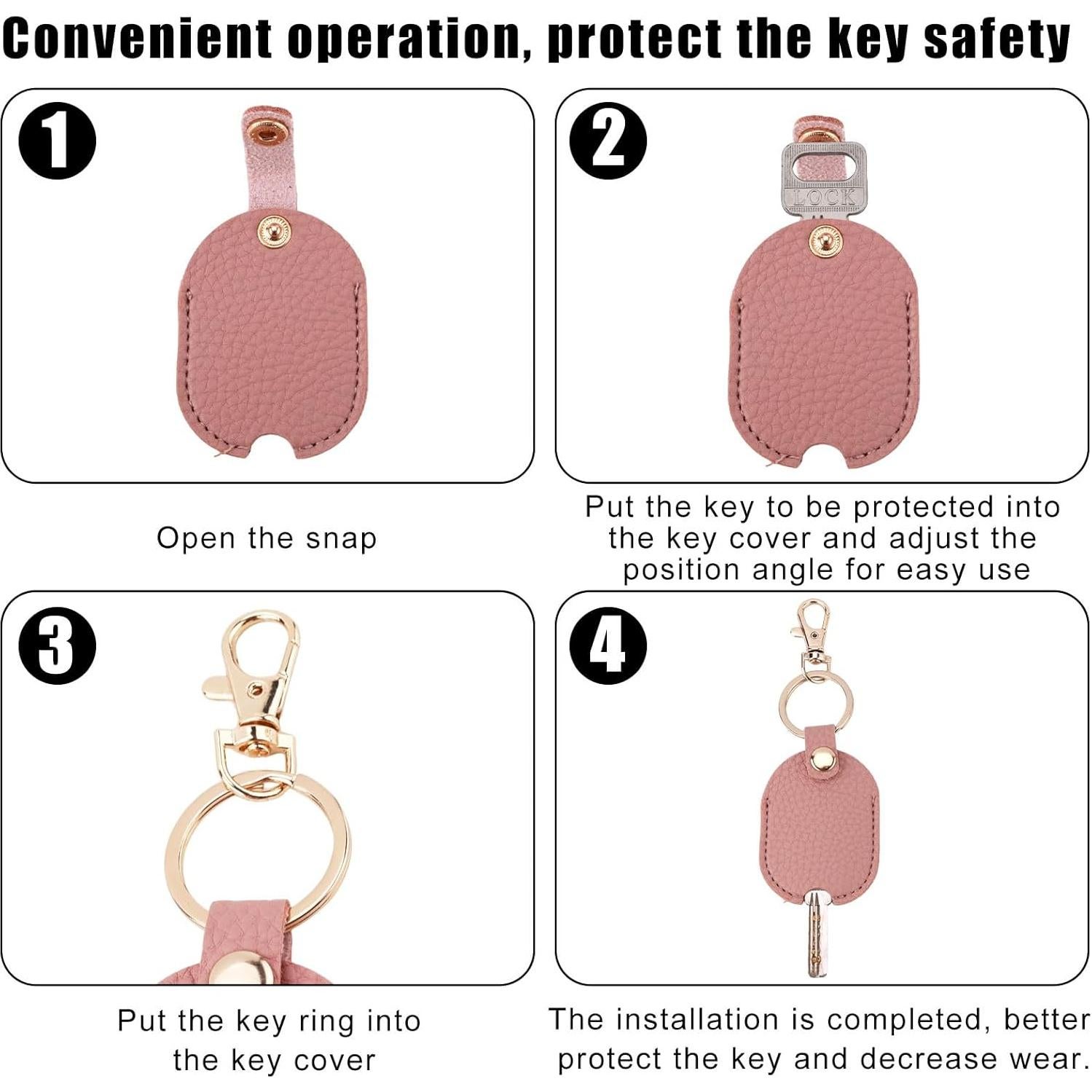 Funda de Llave de Coche de Cuero PU Rosa - Protector Universal