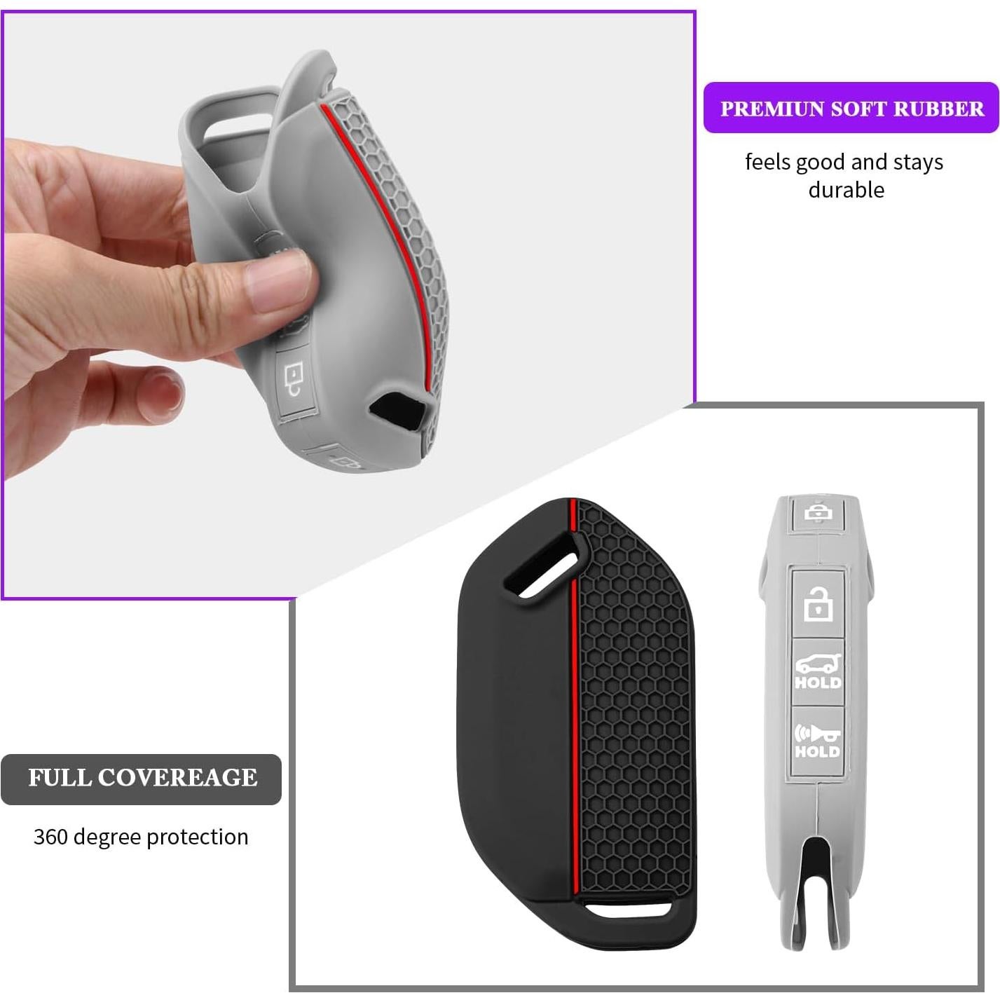 Cubierta de Llave Kia Telluride 2023-2026 QBUC 2PCS Silicona