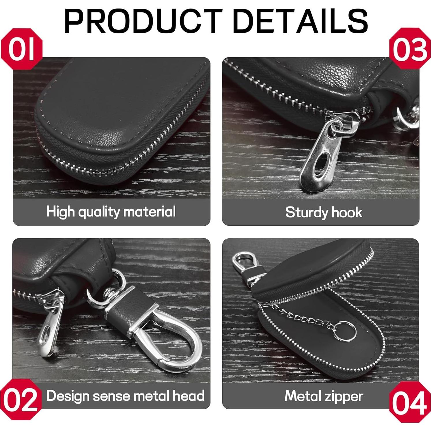 Funda para Llave de Auto Wogomz Cuero Genuino Negro