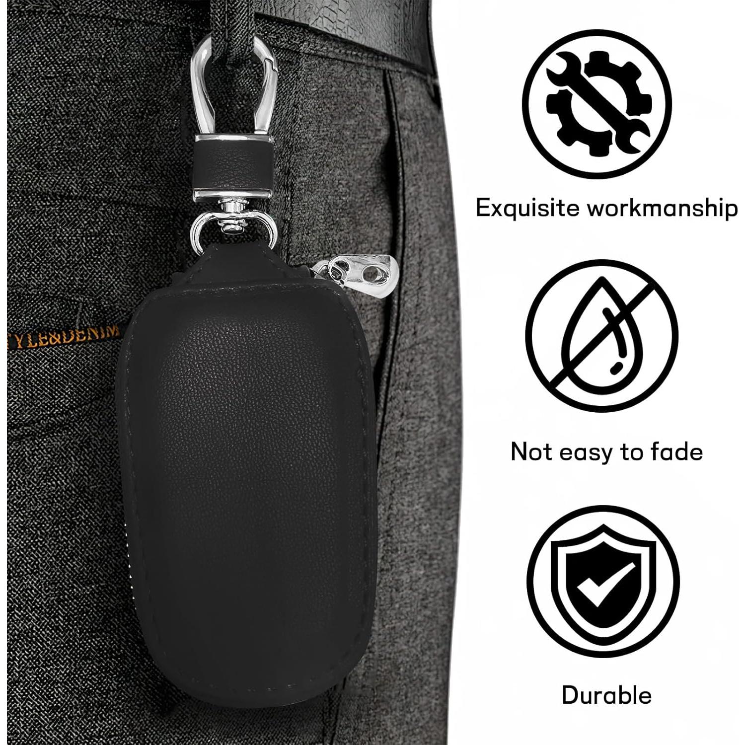 Funda para Llave de Auto Wogomz Cuero Genuino Negro
