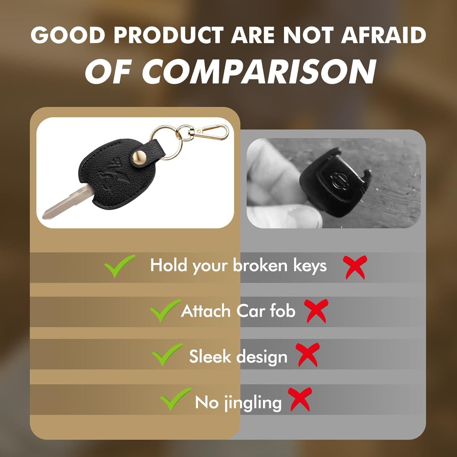 Funda de Llave de Coche KARENSKEYS de Cuero Negro Unisex