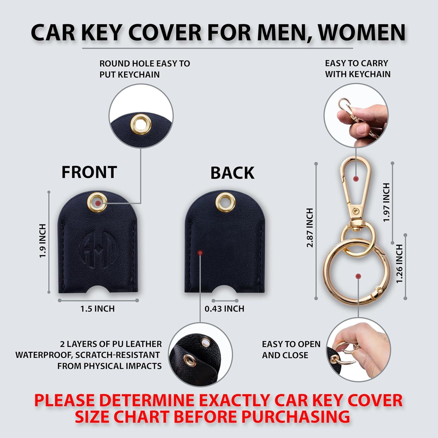 Funda de Llaves de Cuero PU Anhbkar - Pequeña Negra 4.8x3.8 cm