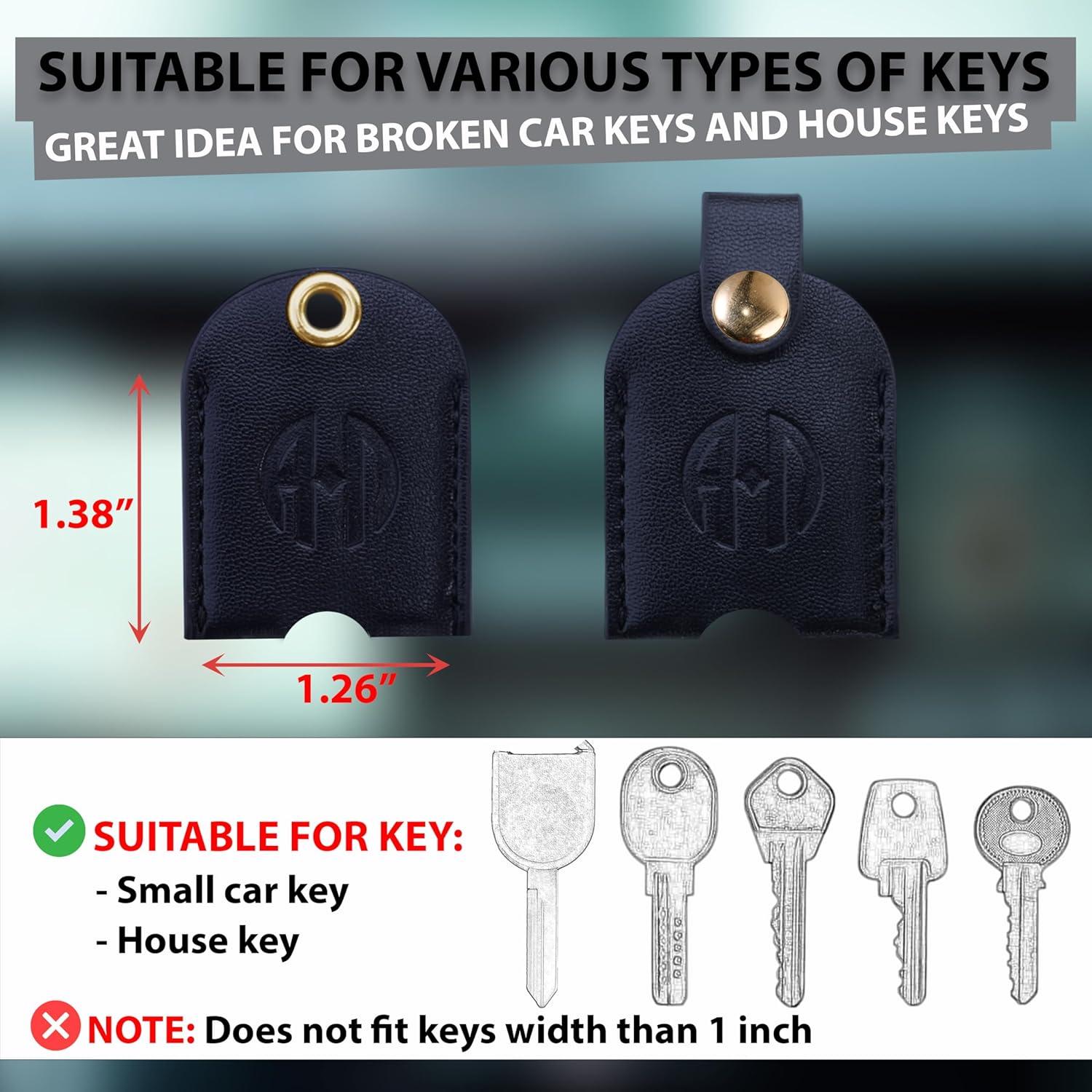 Funda de Llaves de Cuero PU Anhbkar - Pequeña Negra 4.8x3.8 cm