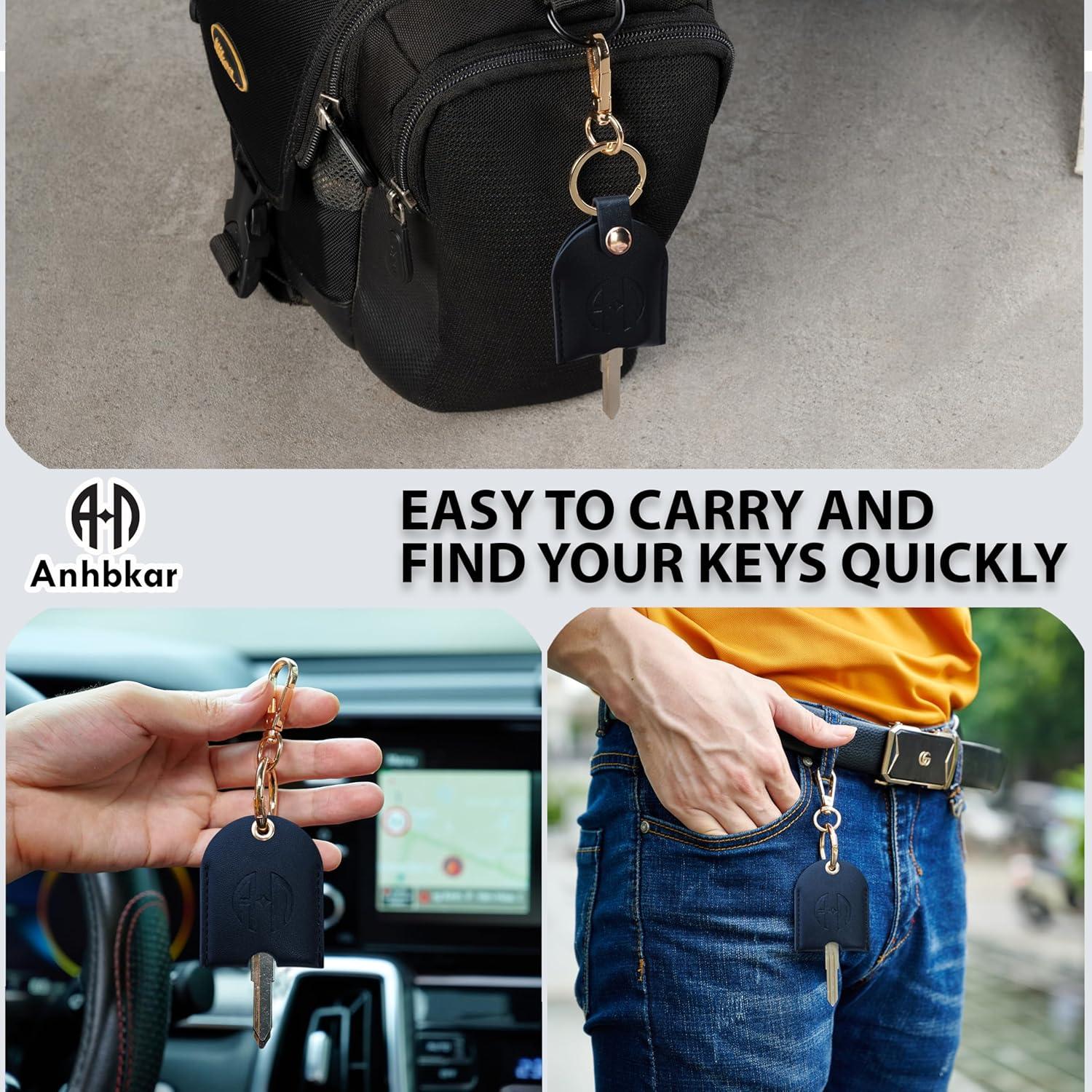 Funda de Llaves de Cuero PU Anhbkar - Pequeña Negra 4.8x3.8 cm