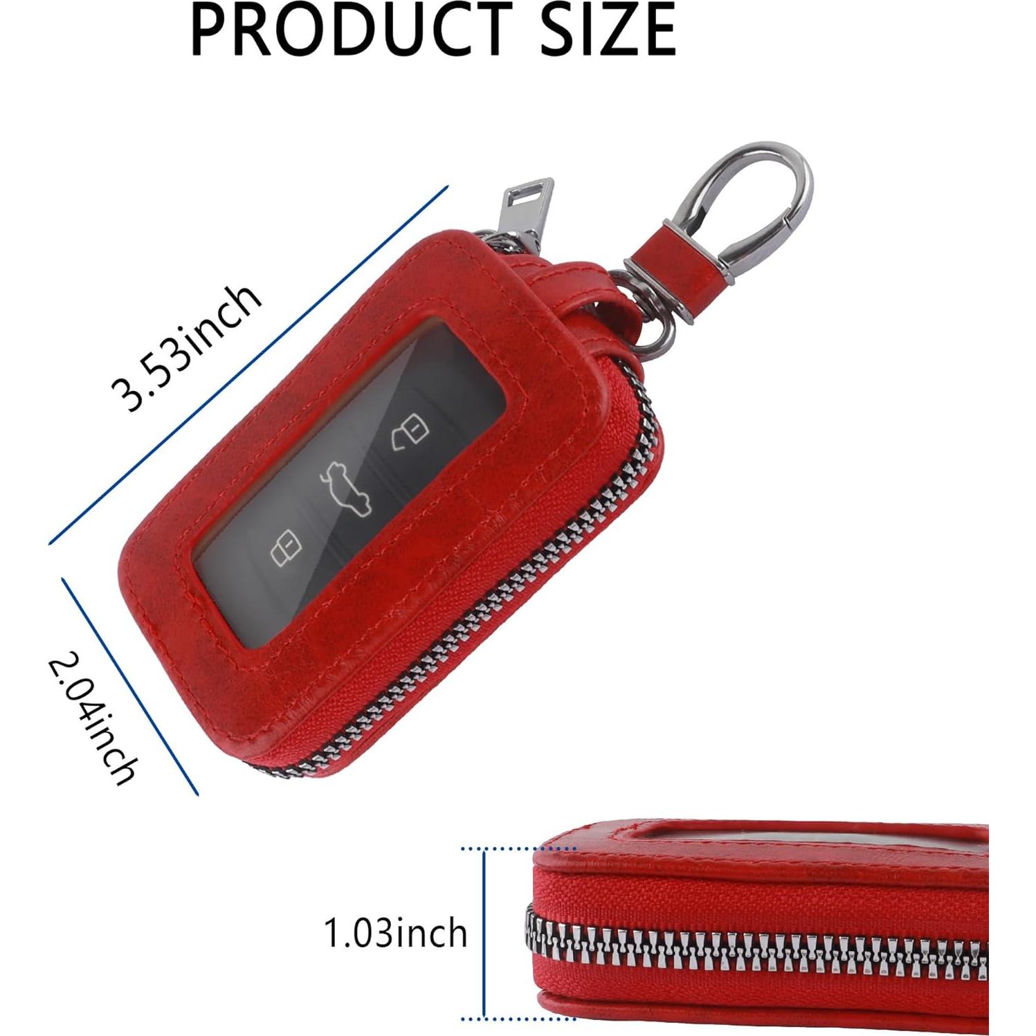 Funda de Llave de Coche Turcee de Cuero PU Universal Rojo
