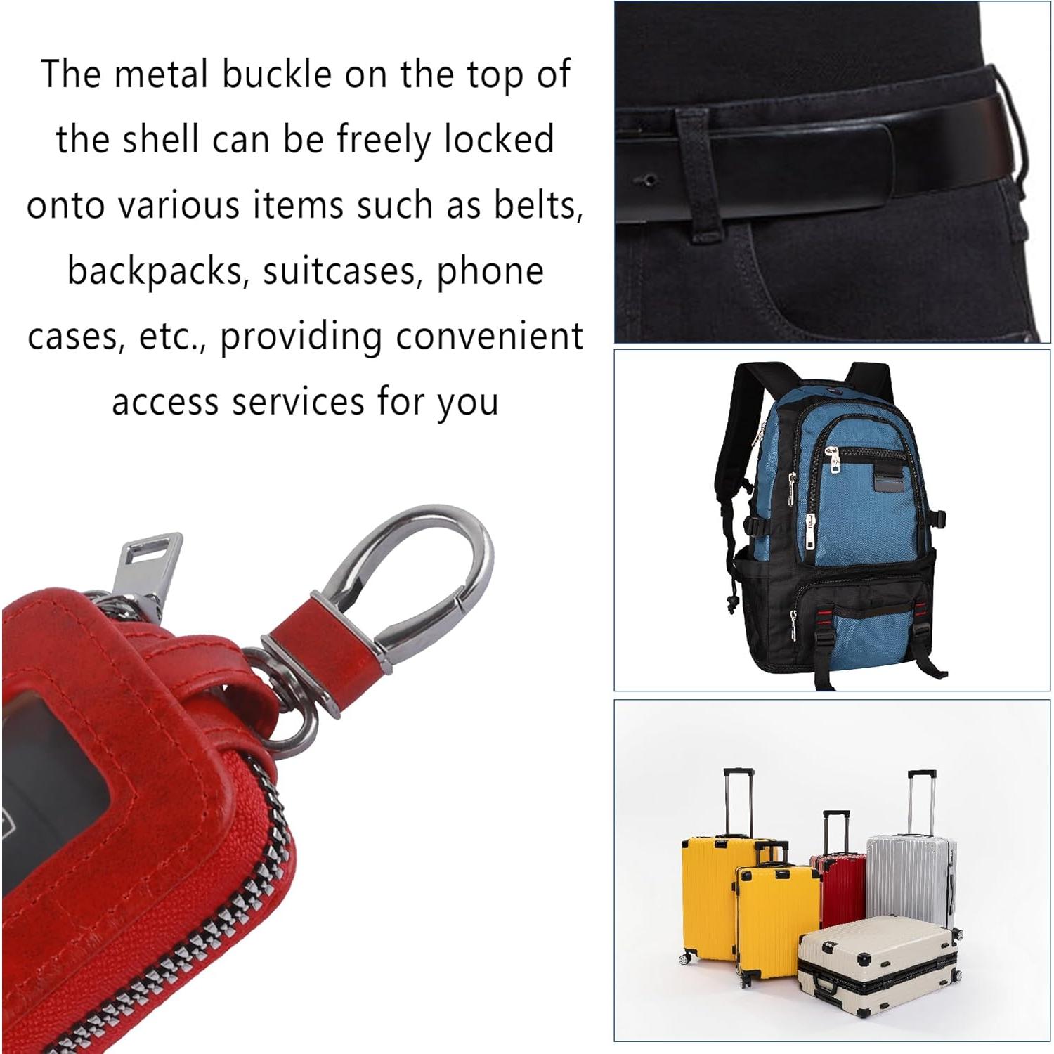 Funda de Llave de Coche Turcee de Cuero PU Universal Rojo