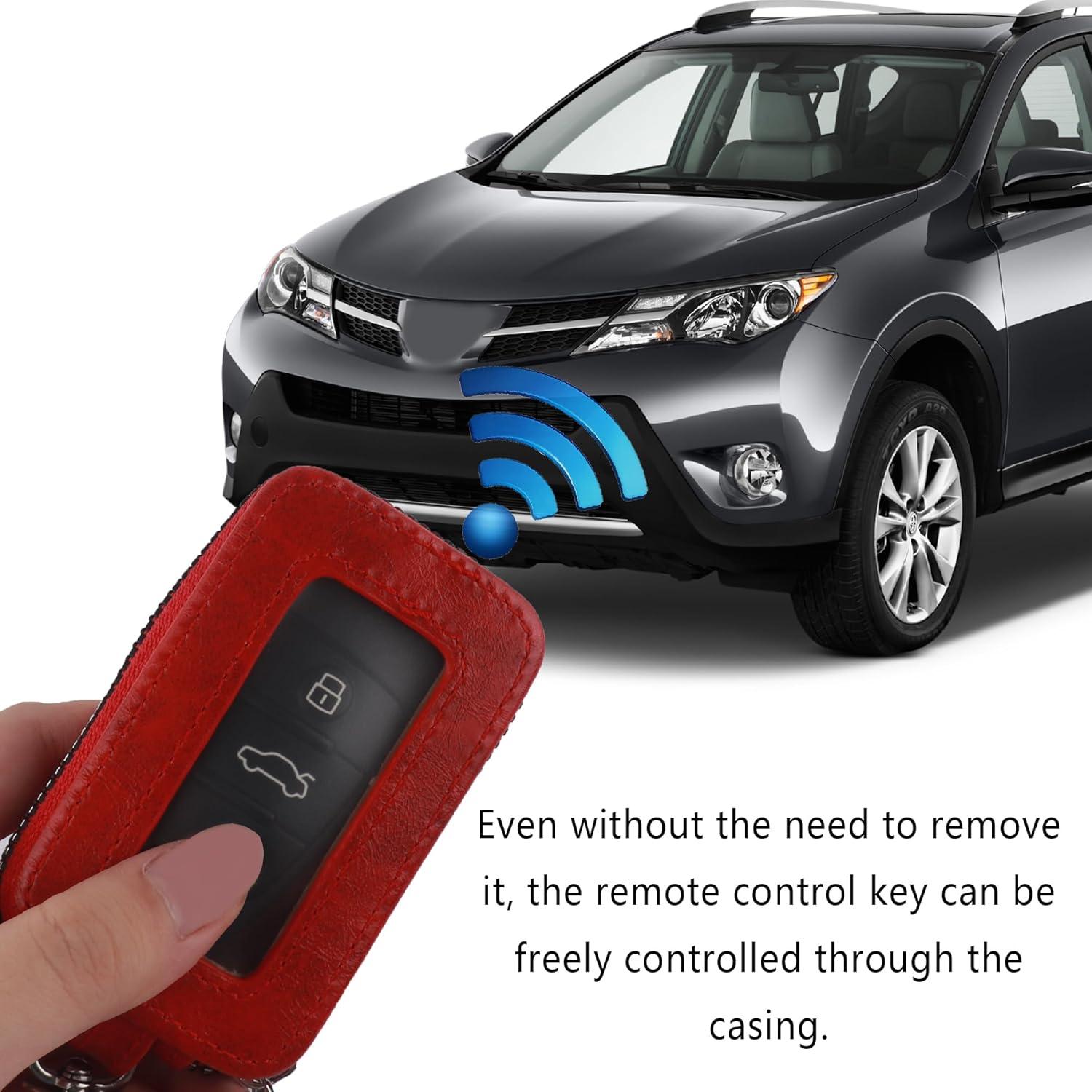 Funda de Llave de Coche Turcee de Cuero PU Universal Rojo