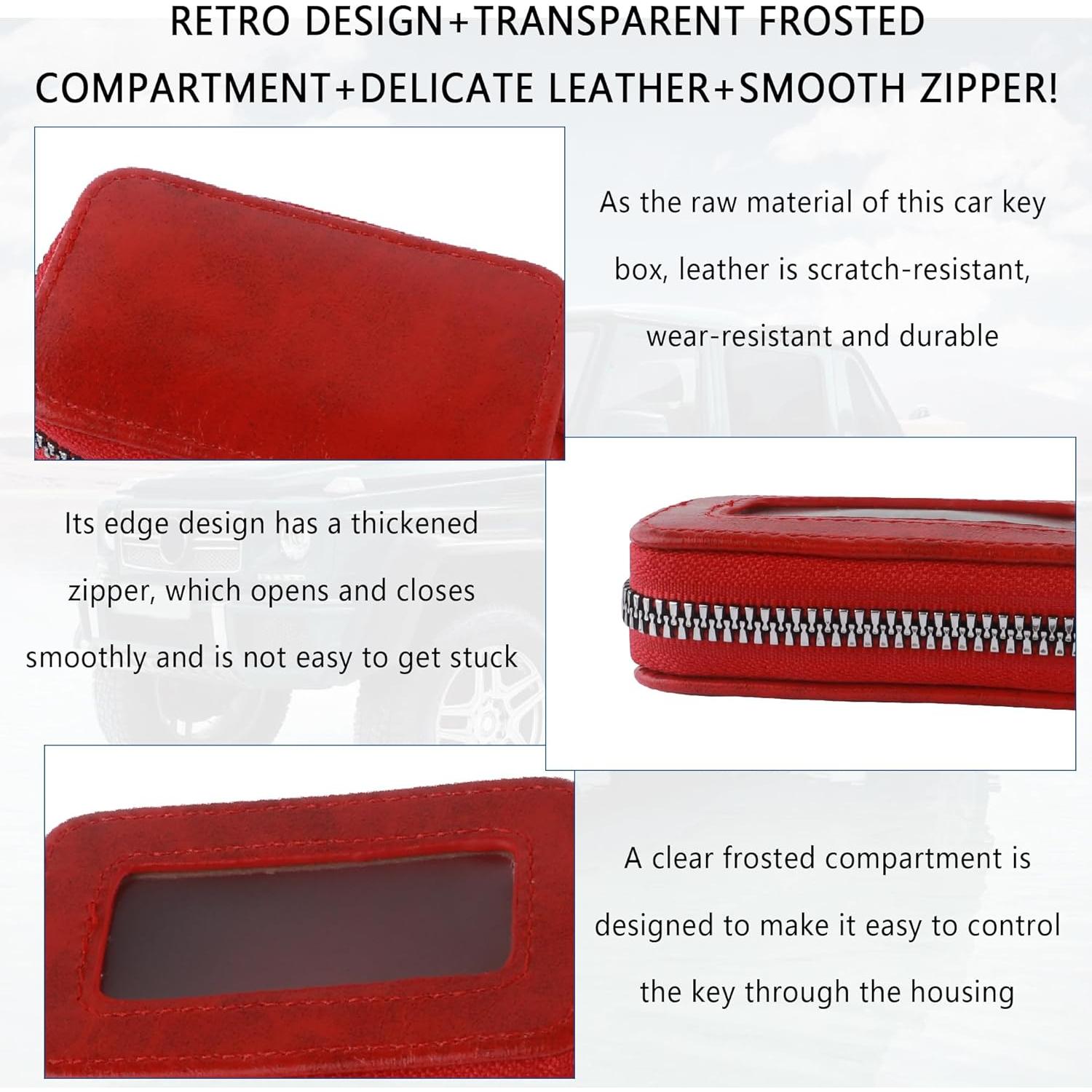 Funda de Llave de Coche Turcee de Cuero PU Universal Rojo
