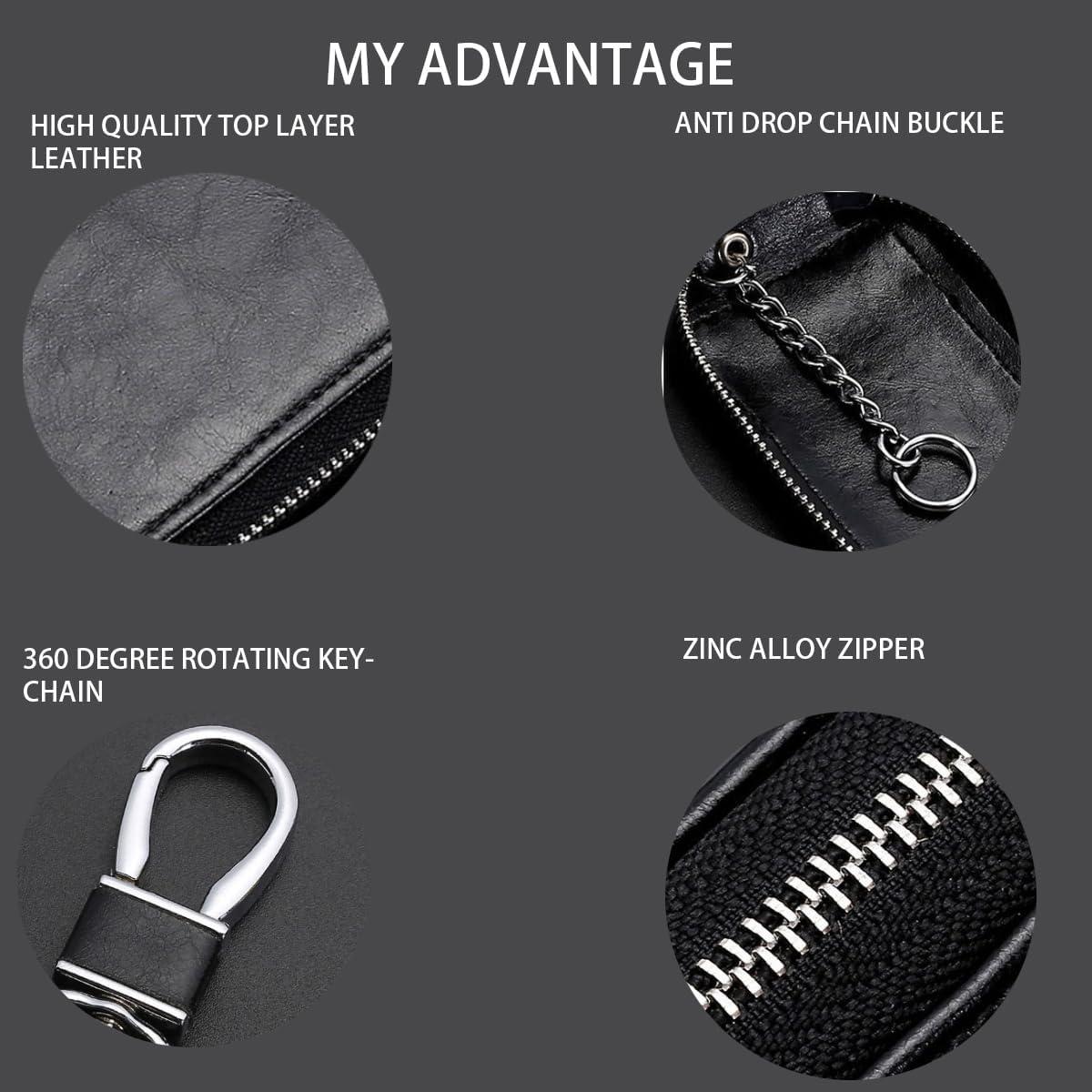 Funda de Llave de Coche Universal de Cuero Negro - Unisex