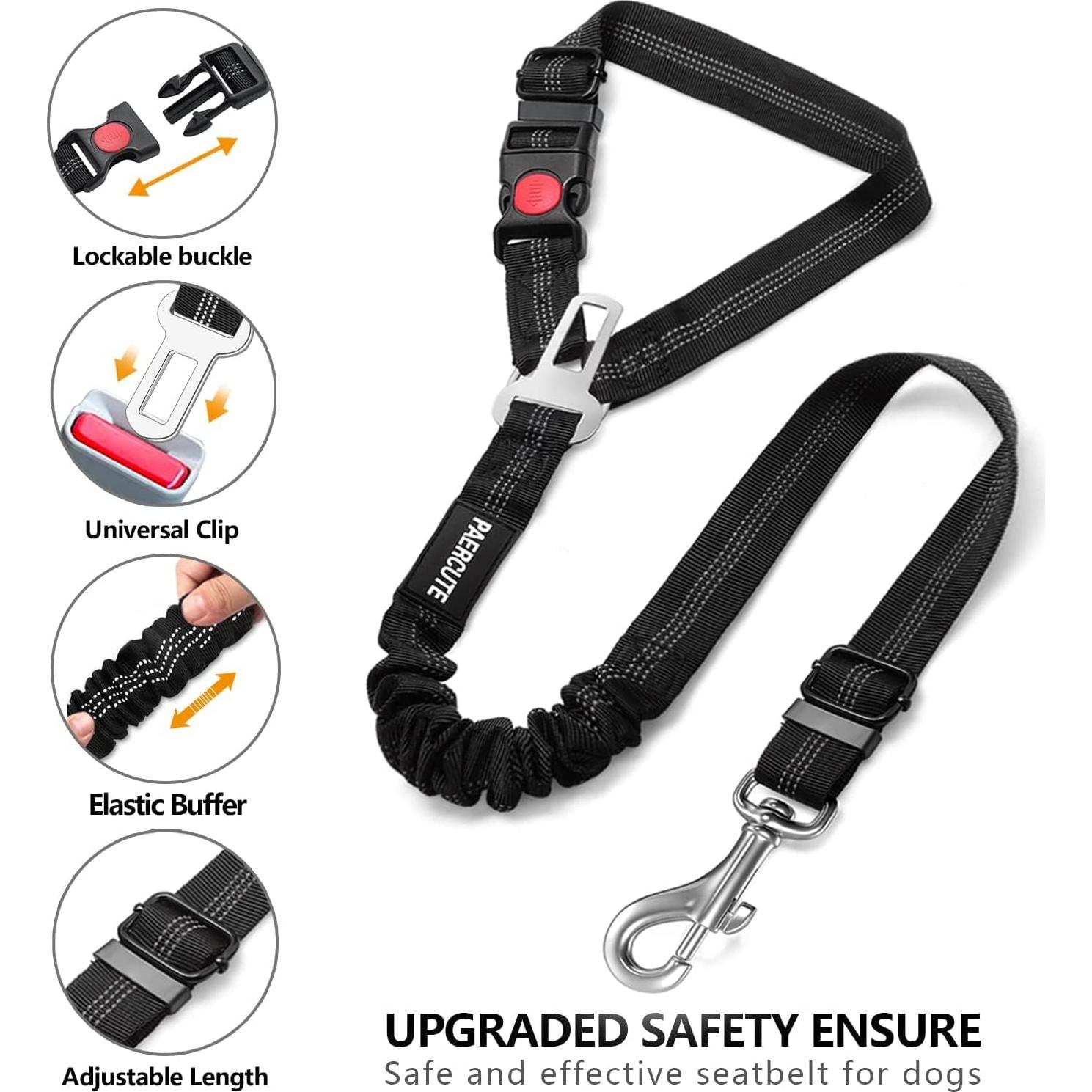 Cinturón de Seguridad para Perros Paercute Ajustable 60-73cm