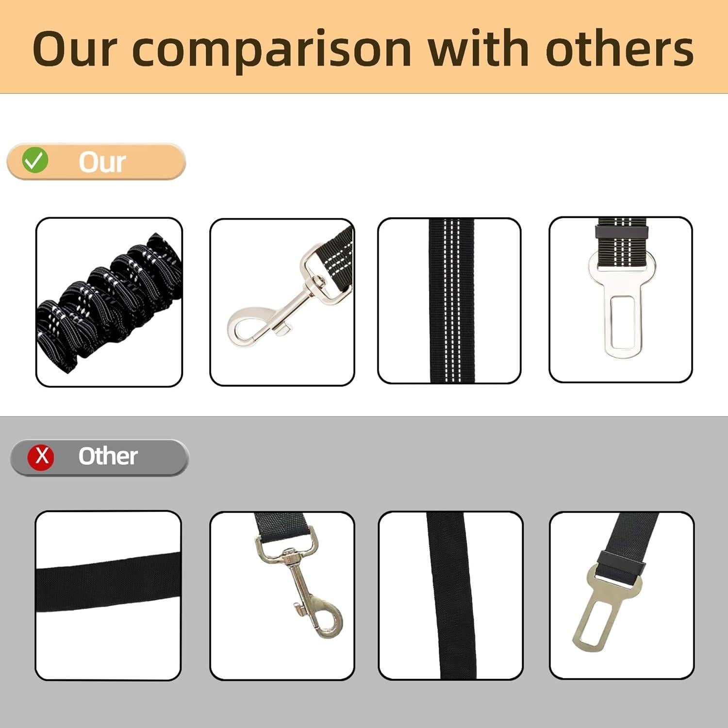 Cinturón de Seguridad para Perros Aerkersun Negro Ajustable