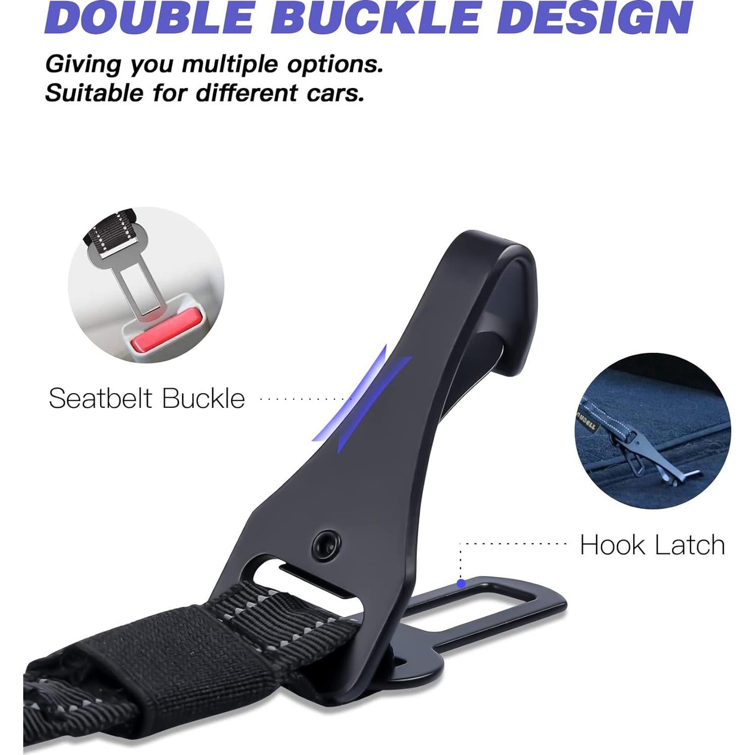 Cinturón de Seguridad para Perros AUBELL Ajustable Negro