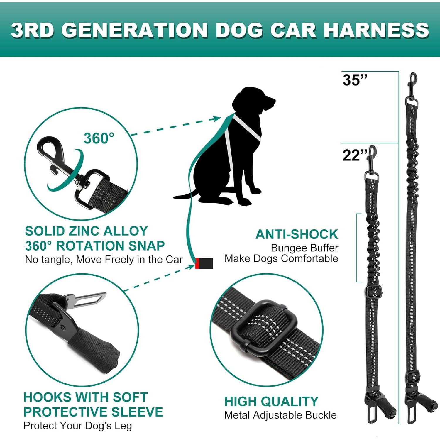 Cinturón de Seguridad para Perros Junreox Ajustable 38-89 cm
