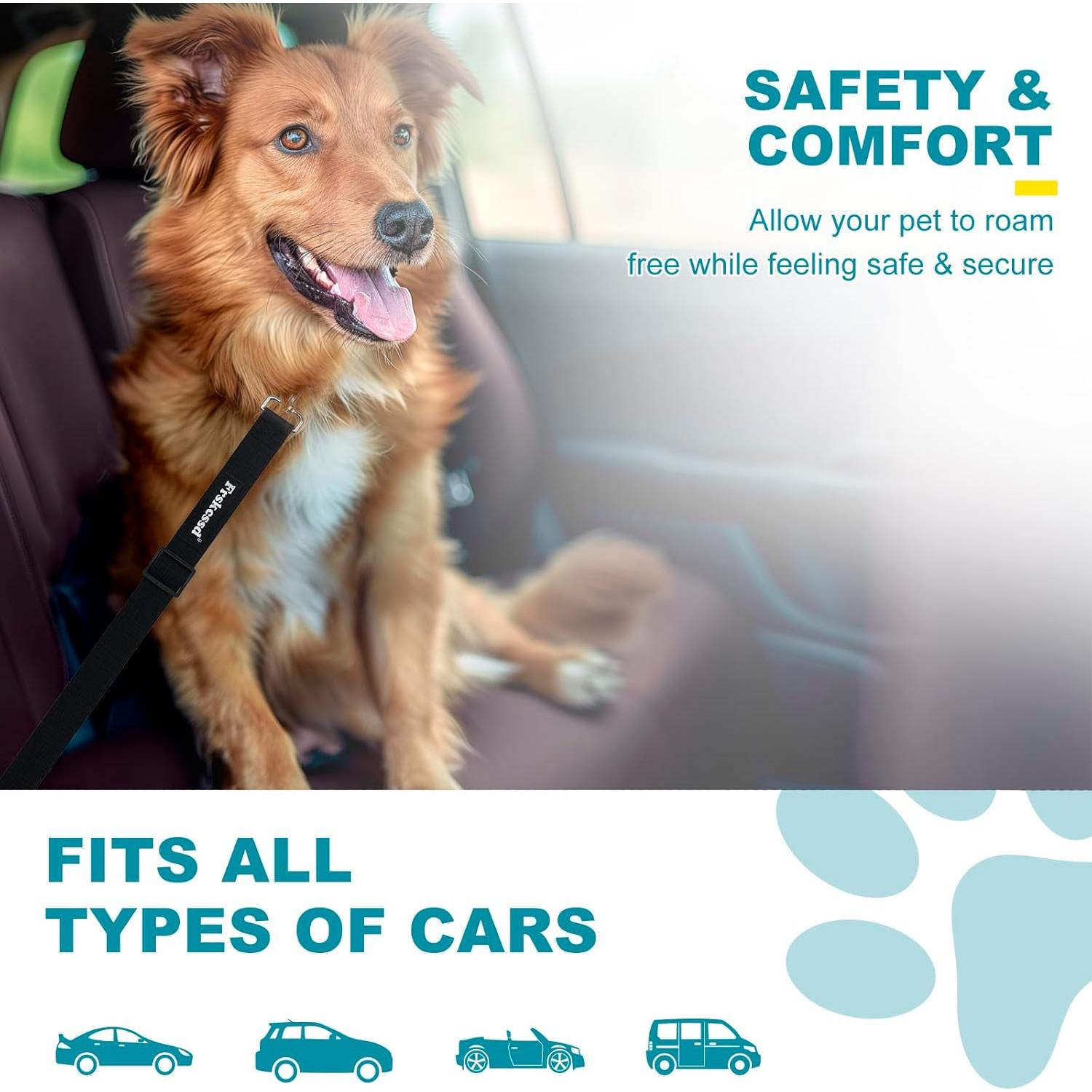 Cinturón de Seguridad para Perros Frskcssd Ajustable Negro