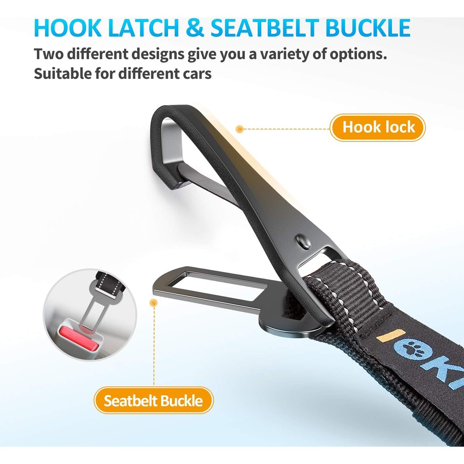 Cinturón de Seguridad para Perros IOKHEIRA Ajustable Negro