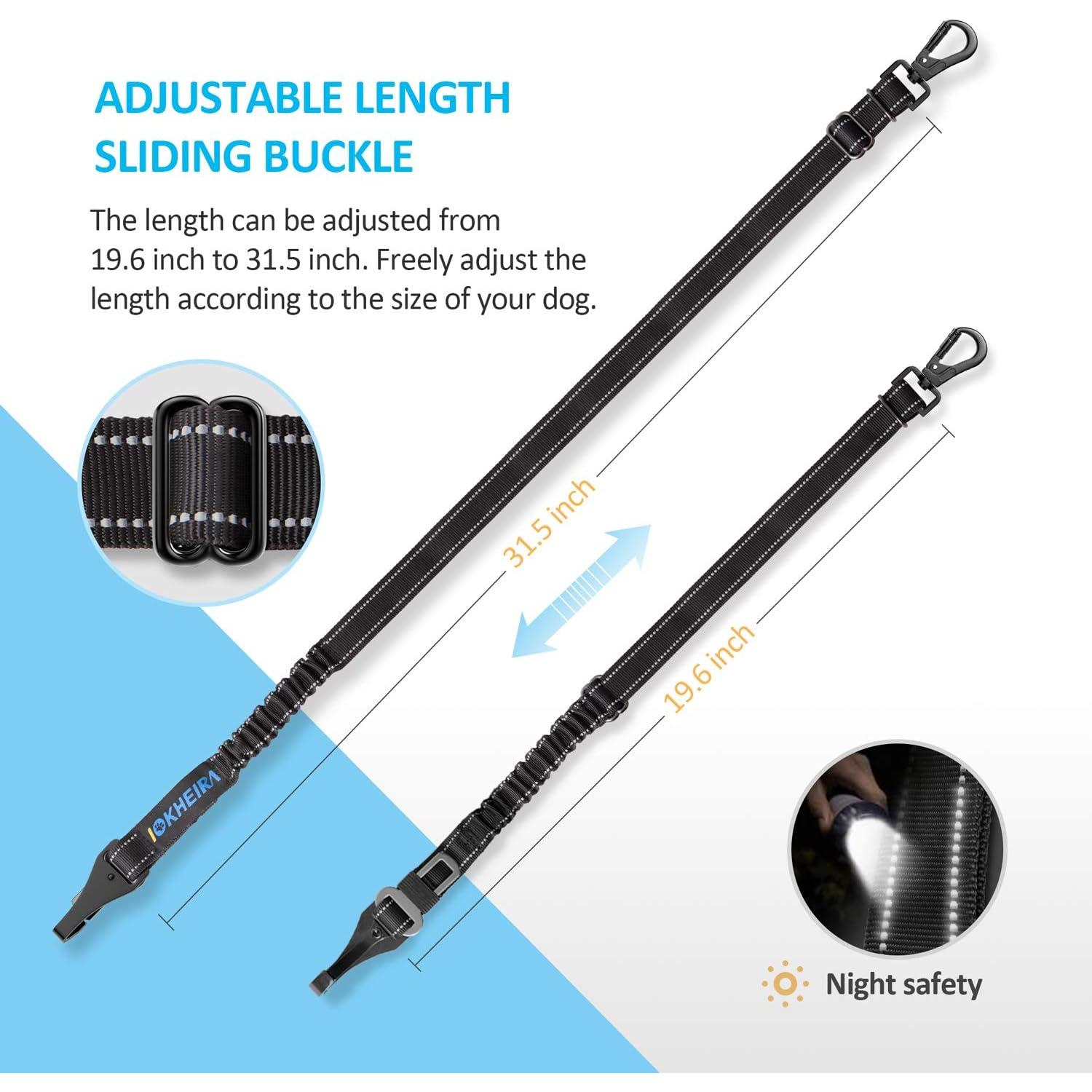 Cinturón de Seguridad para Perros IOKHEIRA Ajustable Negro