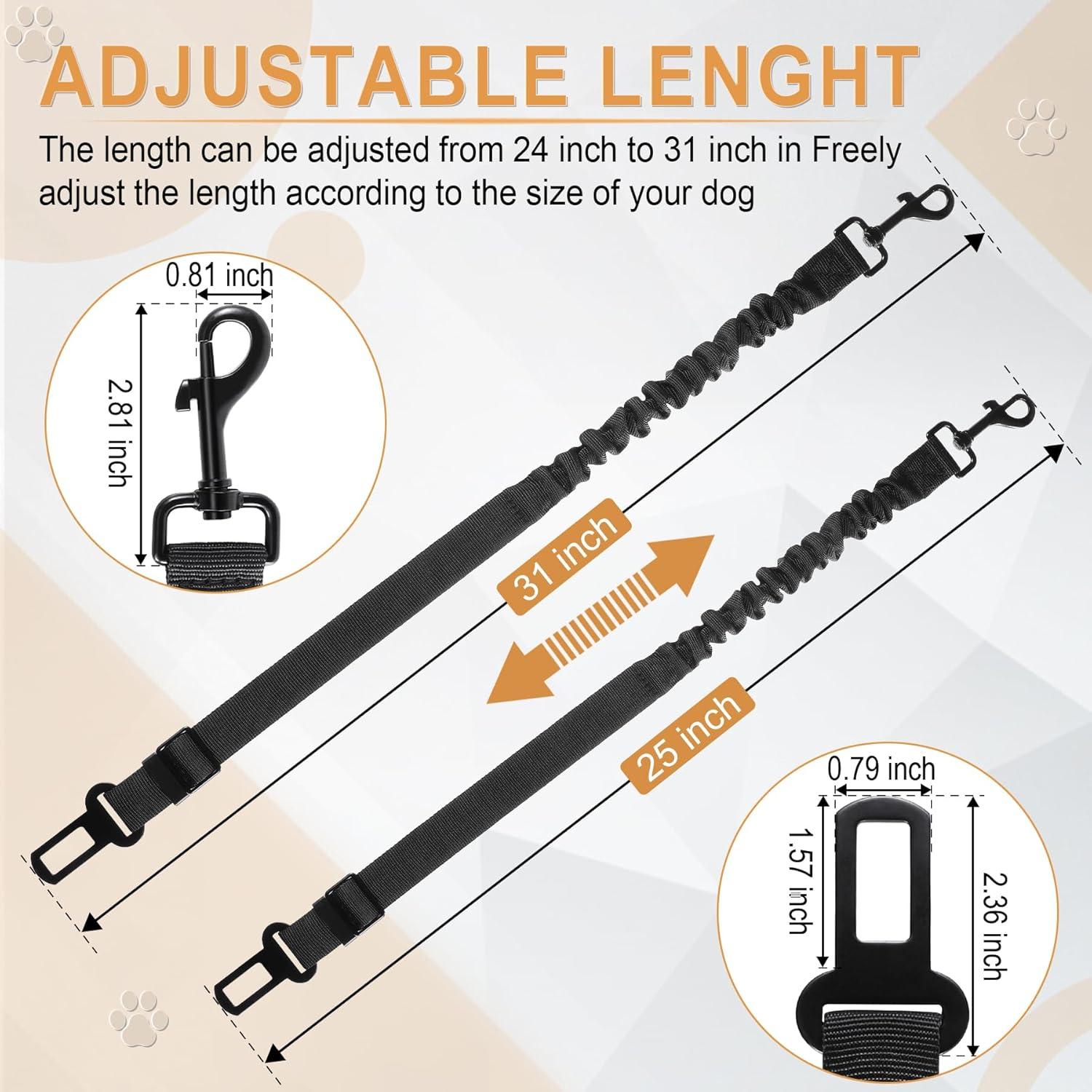 Cinturón de Seguridad para Perros LivTee - 2 Pack Ajustable