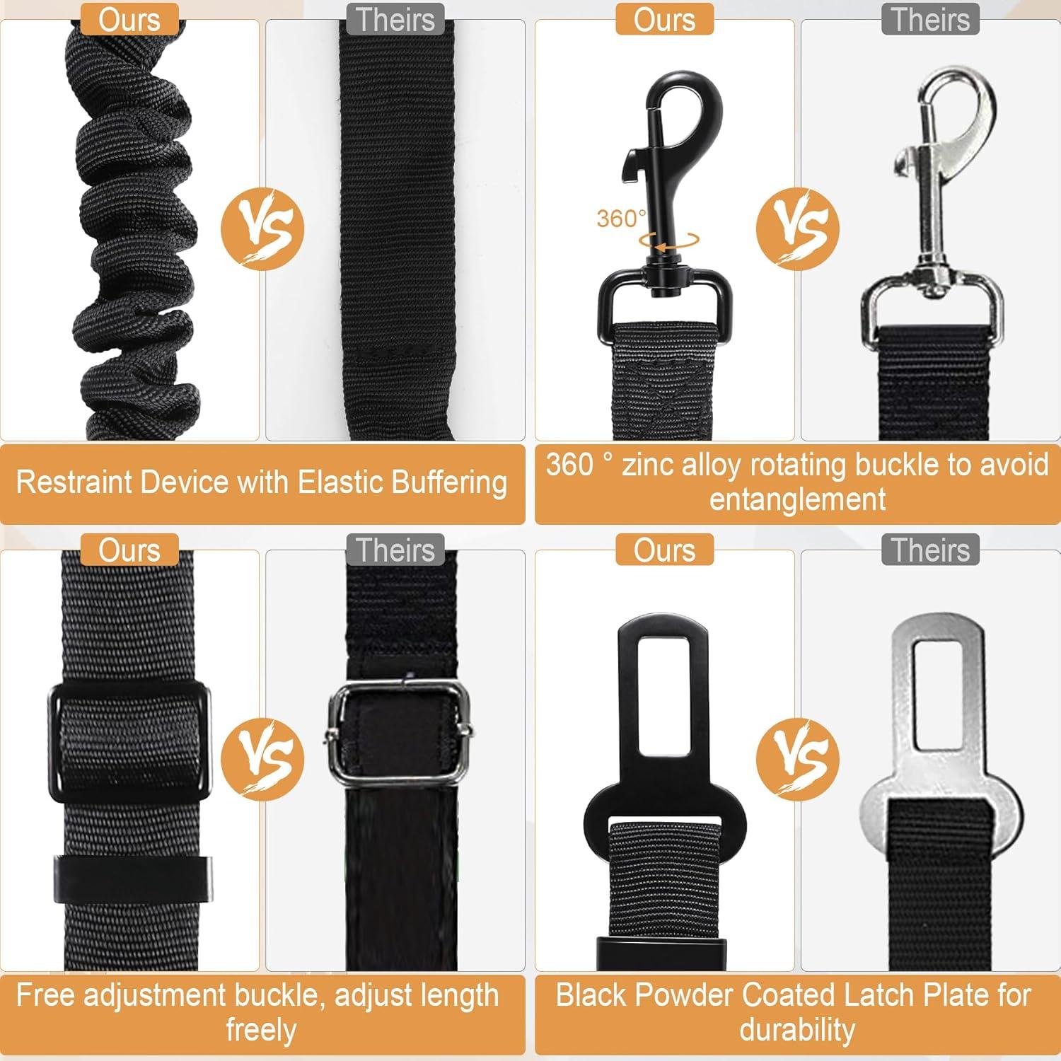Cinturón de Seguridad para Perros LivTee - 2 Pack Ajustable