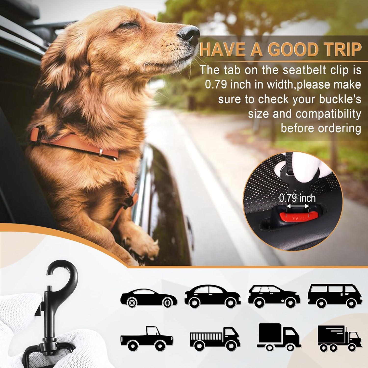 Cinturón de Seguridad para Perros LivTee - 2 Pack Ajustable