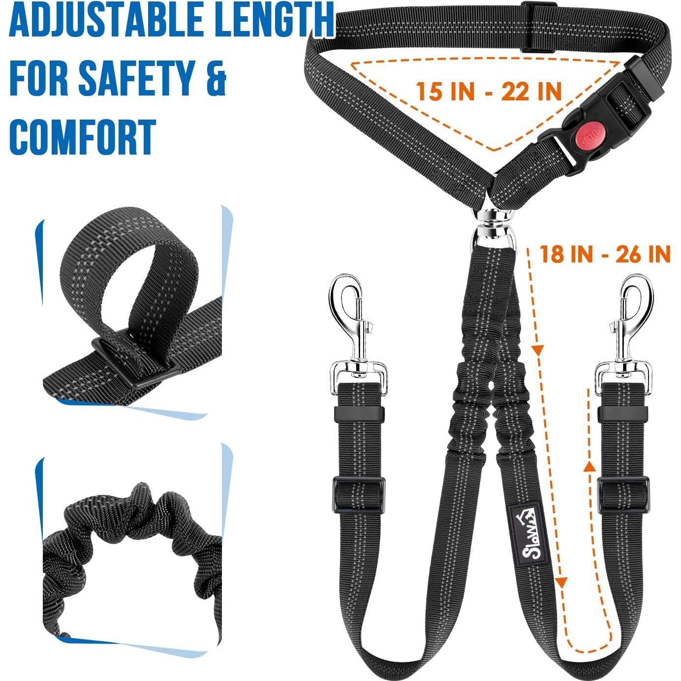 Cinturón de Seguridad para Perros Dobles Lukovee, Negro