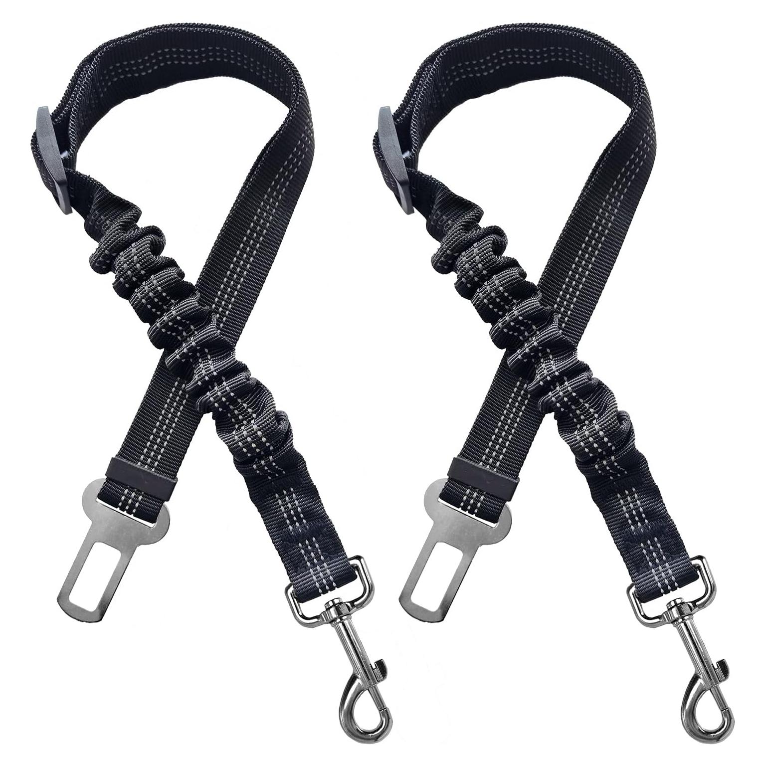 Arnés de Coche Ajustable para Mascotas Yiaizhuo - 2 Paquetes Negro