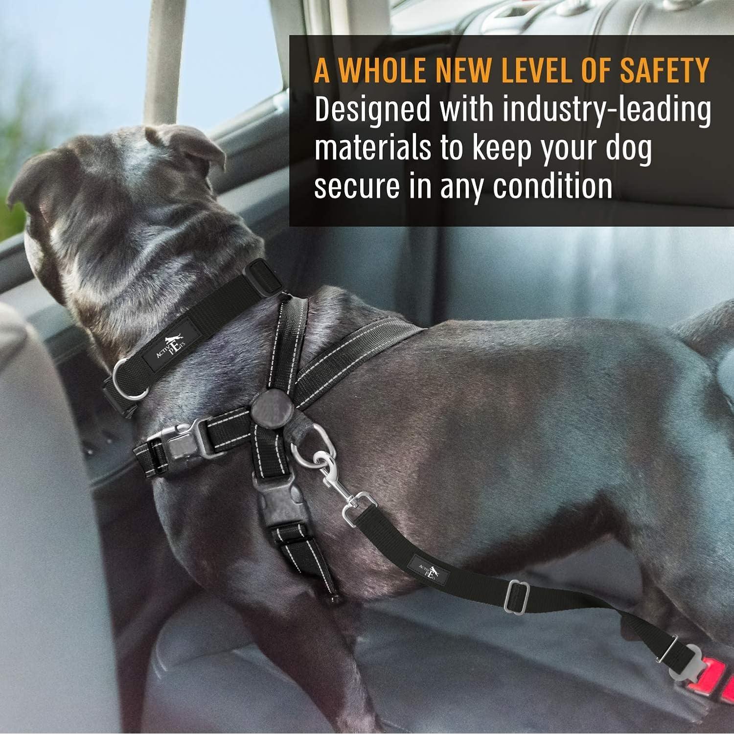 Arnés de Cinturón de Seguridad para Perros Active Pets Negro