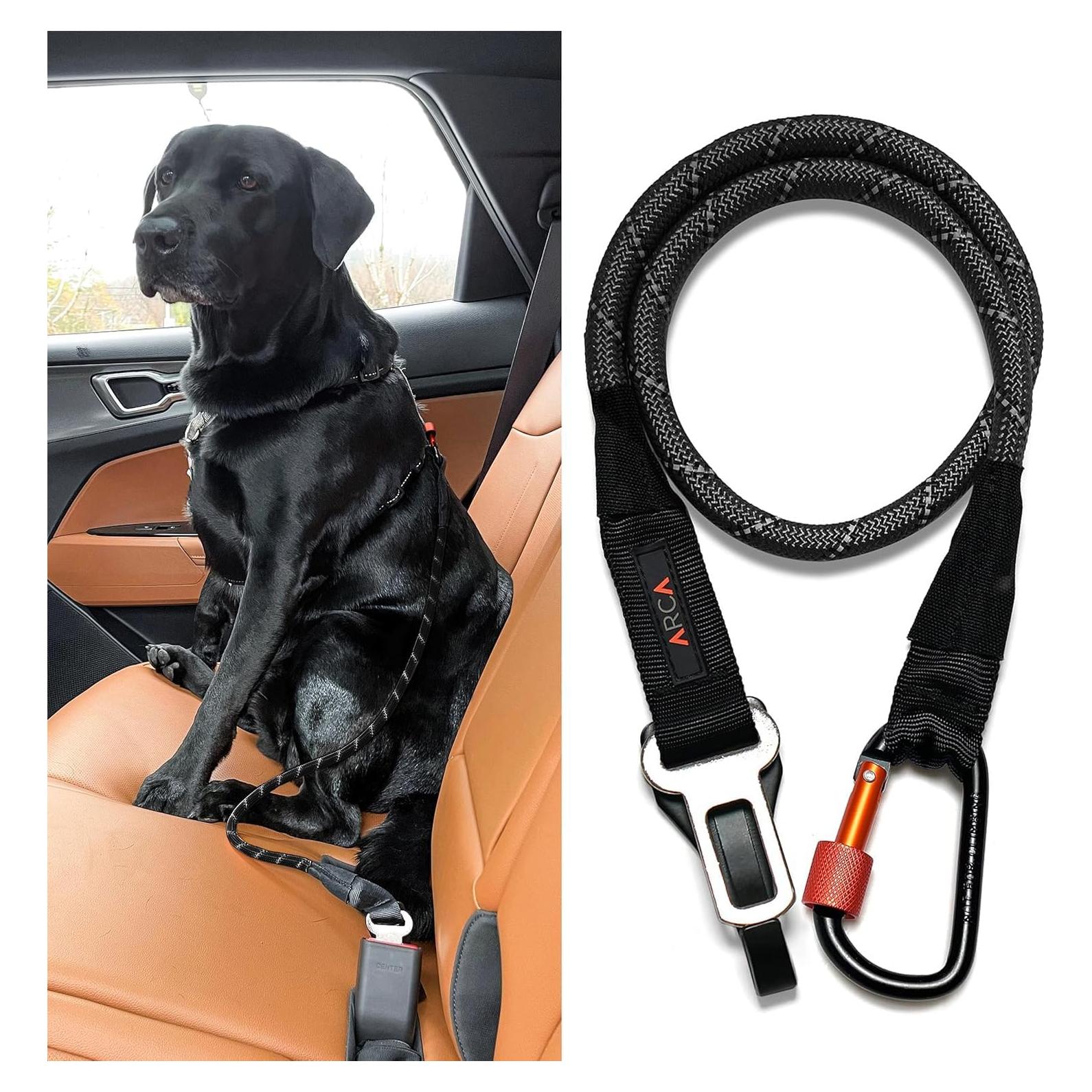 Cinturón de Seguridad para Perros ARCA PET Negro - Reflectante