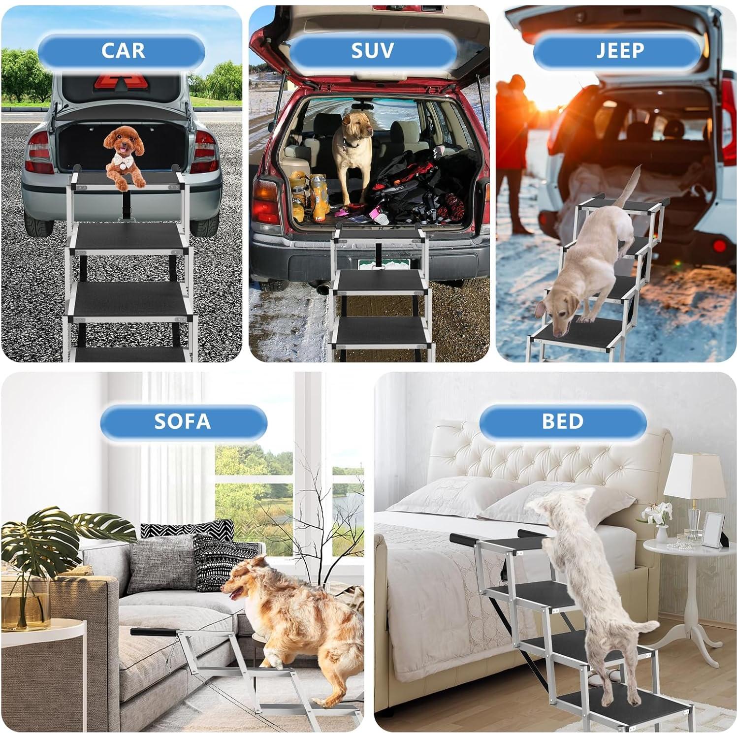 Rampa Plegable para Perros DeerGym - 5 Pasos Antideslizante