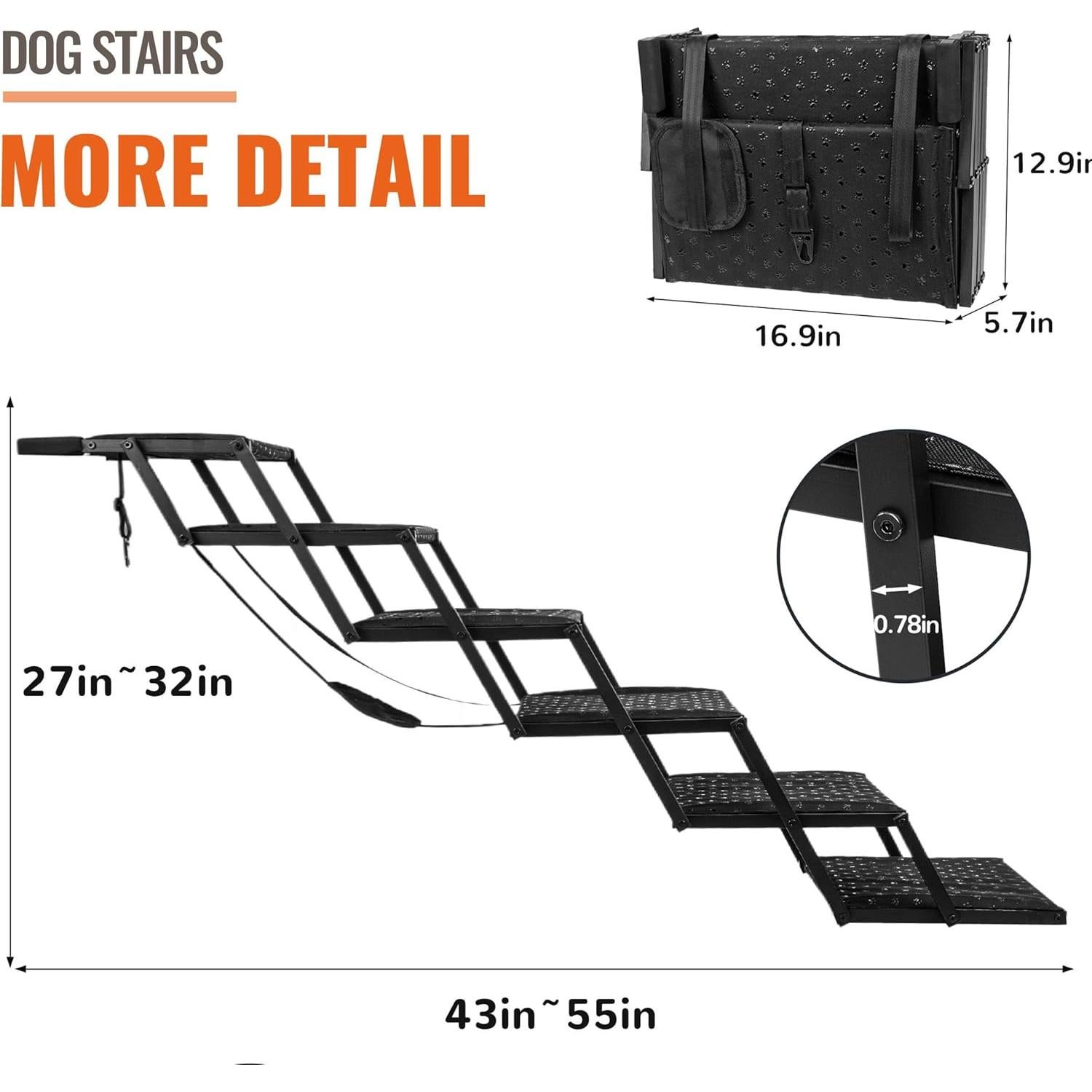 Escalera Plegable para Perros Heeyoo - 6 Pasos Antideslizante