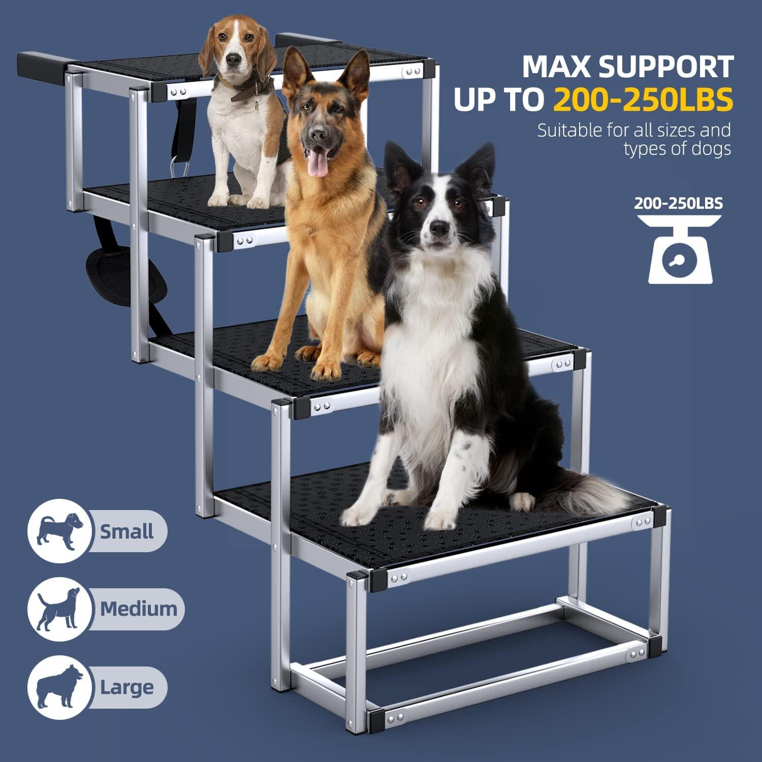 Escalera Plegable para Perros PetRuna 4 Escalones Antideslizante
