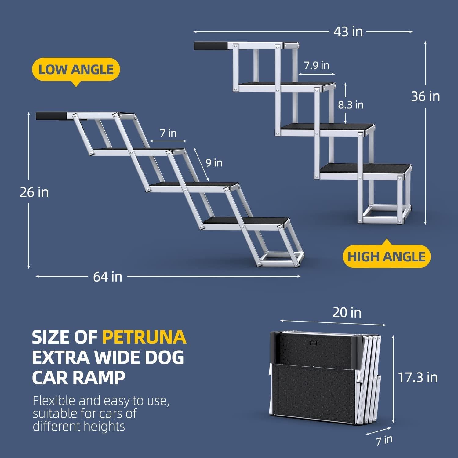 Escalera Plegable para Perros PetRuna 4 Escalones Antideslizante