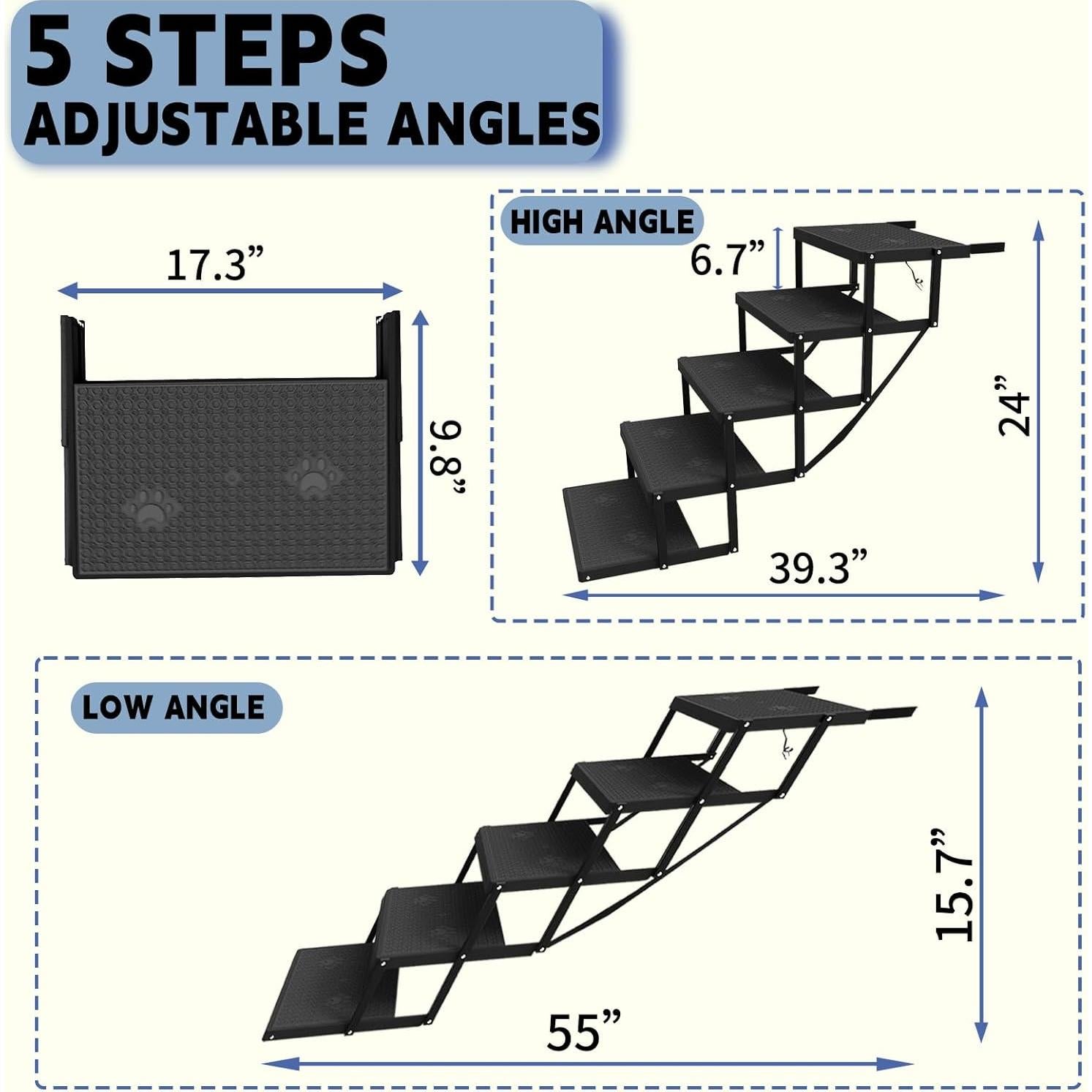 Escaleras para Perros YACONA GPT, Antideslizantes, 100 kg
