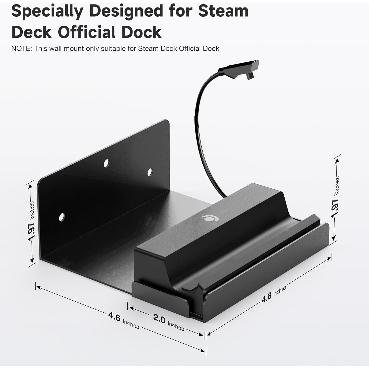Soporte de Pared KUNSLUCK para Dock Steam Deck - Ahorra Espacio