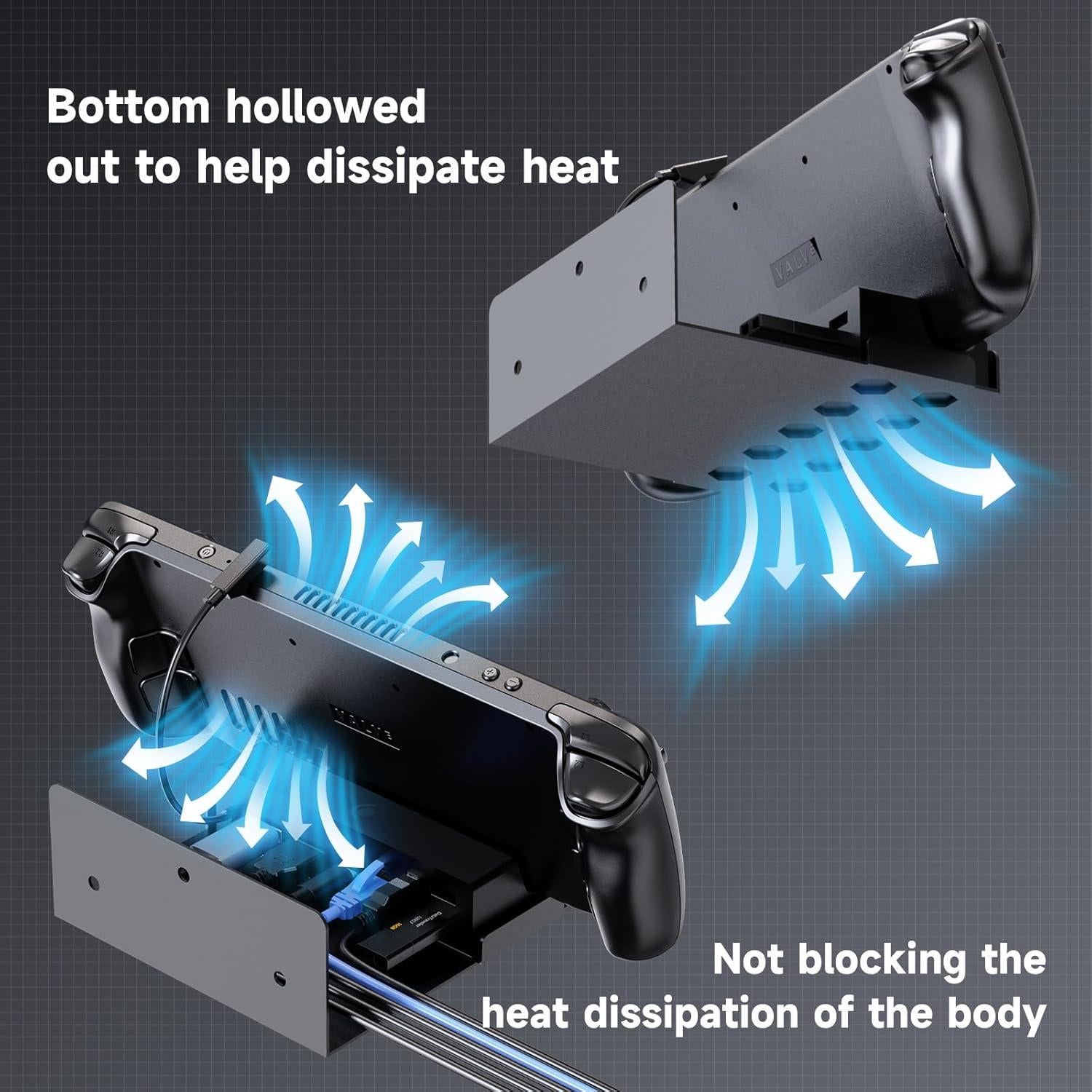 Soporte de Pared KUNSLUCK para Dock Steam Deck - Ahorra Espacio