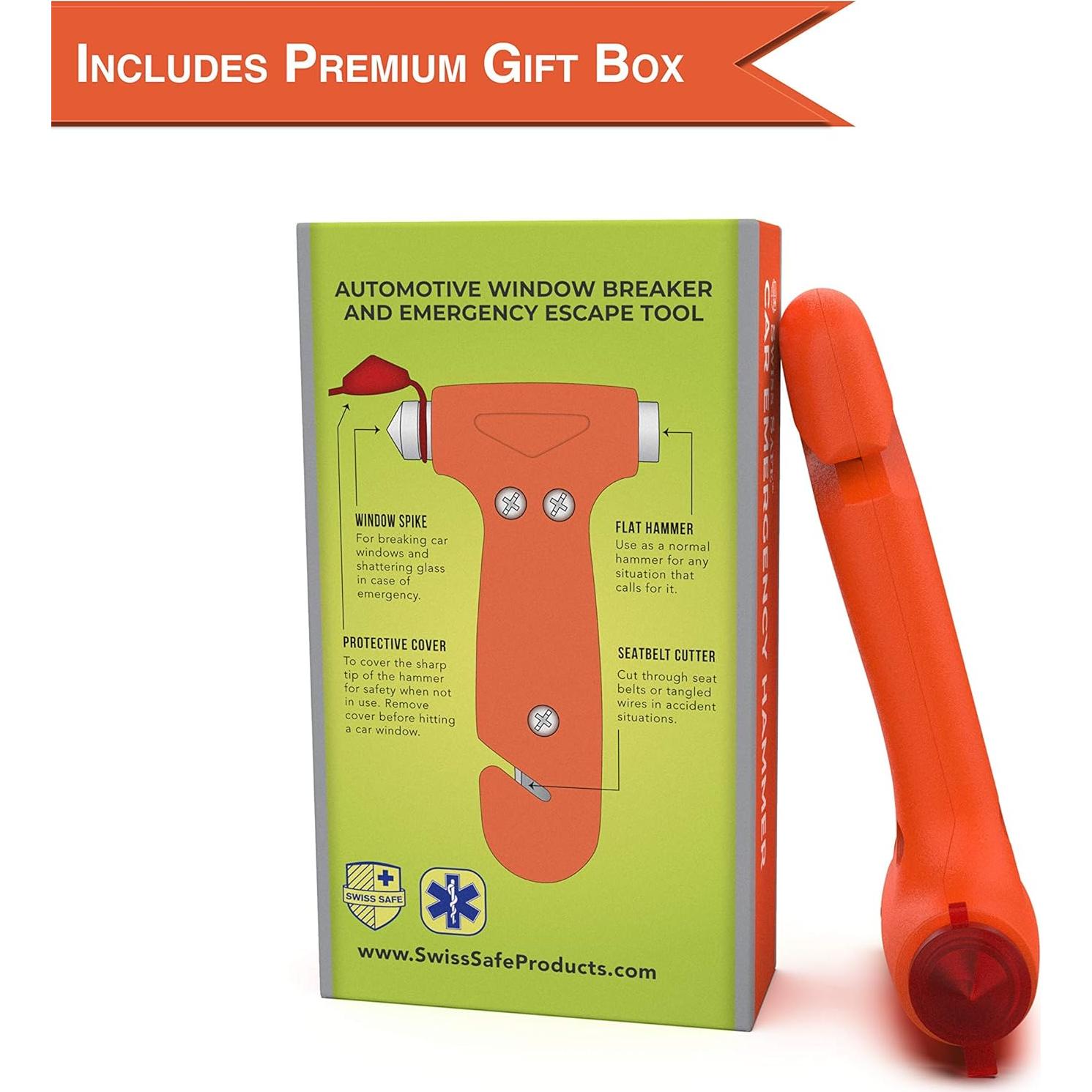 Martillo de Escape de Emergencia Swiss Safe Naranja 1 Paquete