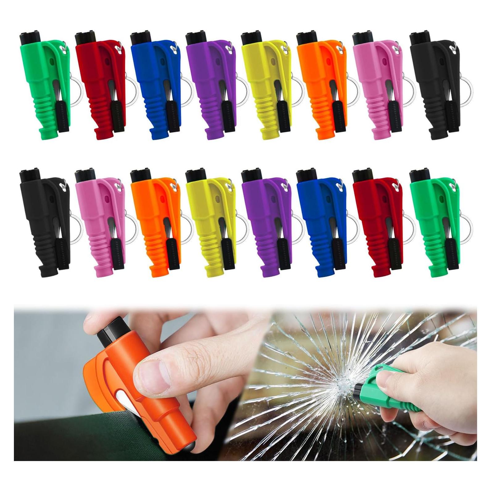 16 Llaveros Rompe Ventanas JINRUITOP 3 en 1 Emergencia