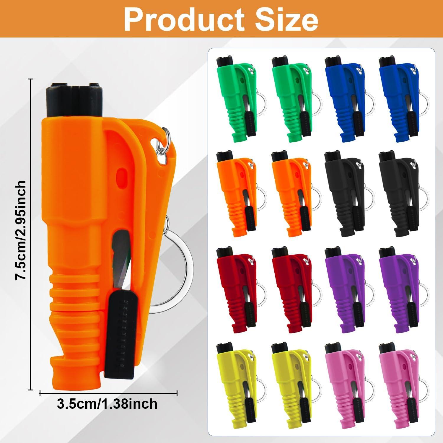 16 Llaveros Rompe Ventanas JINRUITOP 3 en 1 Emergencia