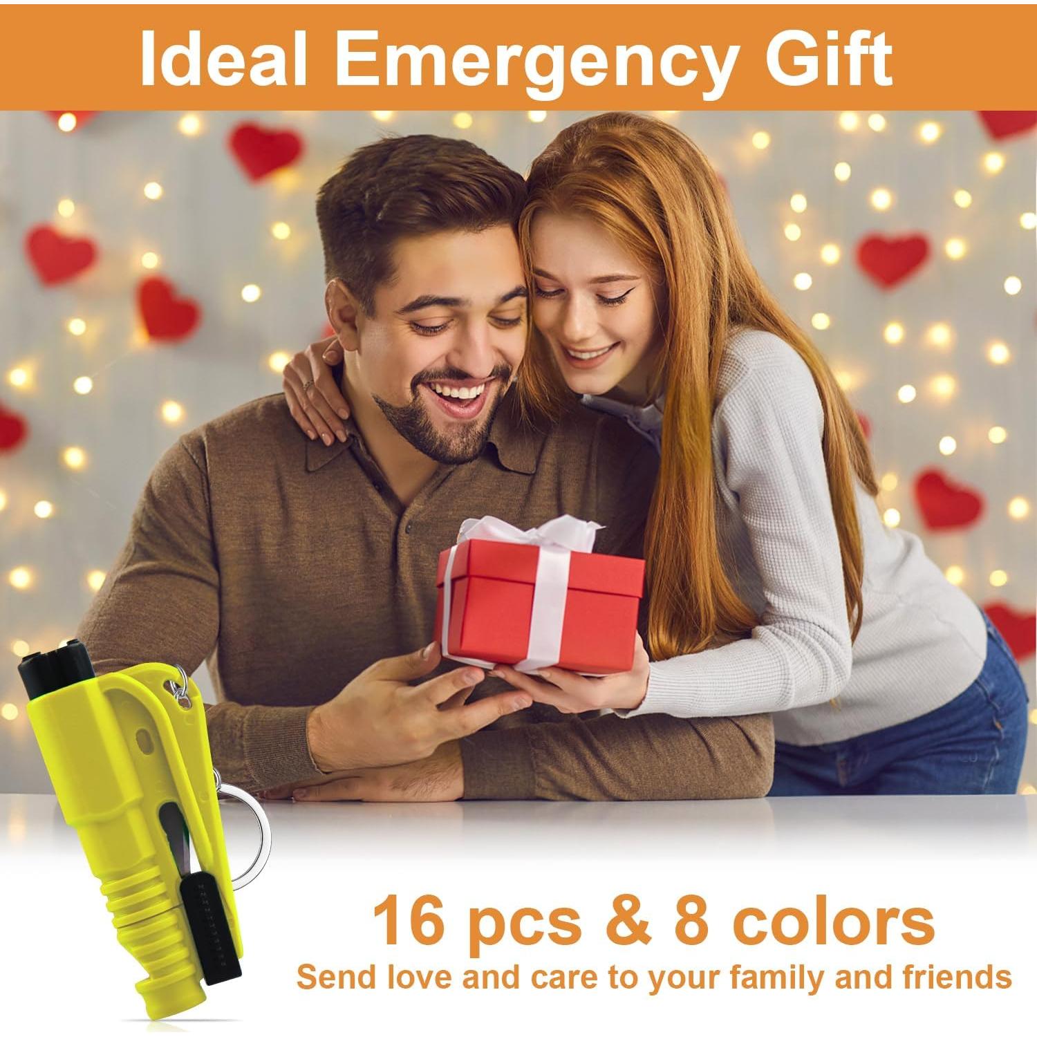 16 Llaveros Rompe Ventanas JINRUITOP 3 en 1 Emergencia