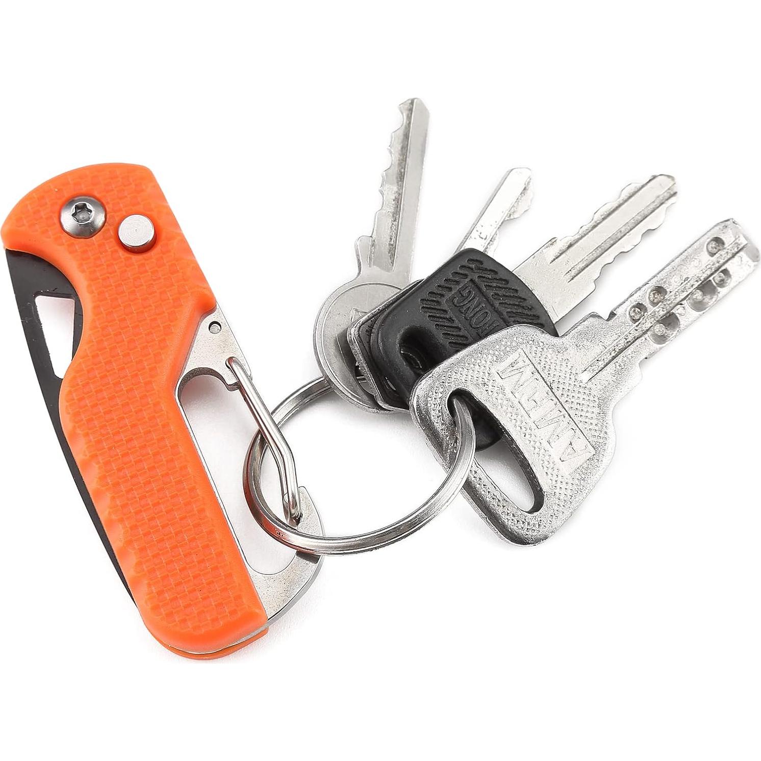 2 Cuchillos de Llavero Plegables YISIDA, Acero Inoxidable, 10.9 cm