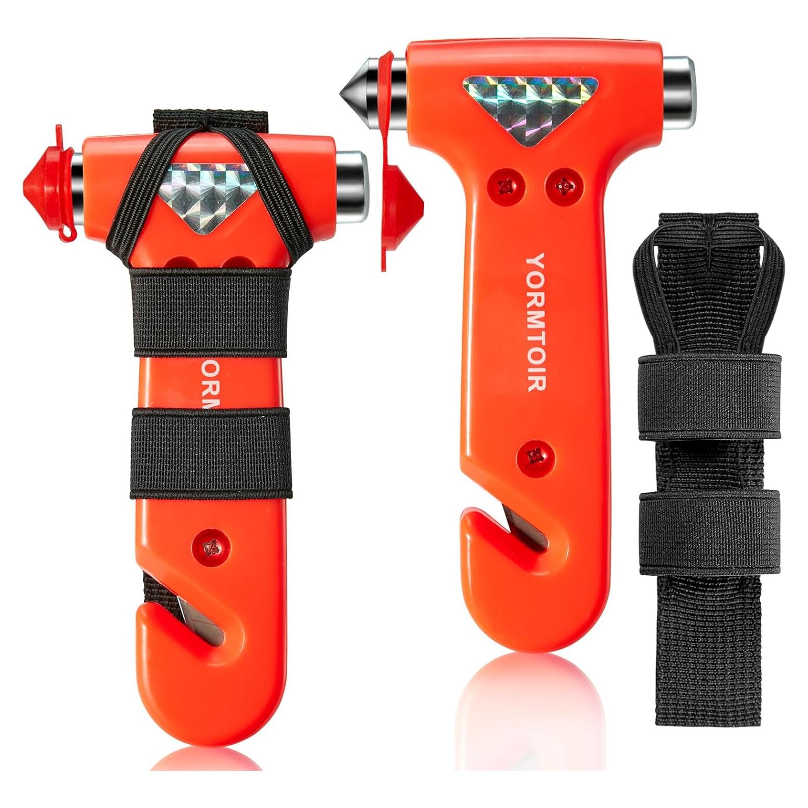 Martillo de Seguridad YORMTOIR para Automóvil - Cortador de Cinturón y Rompedor de Cristales