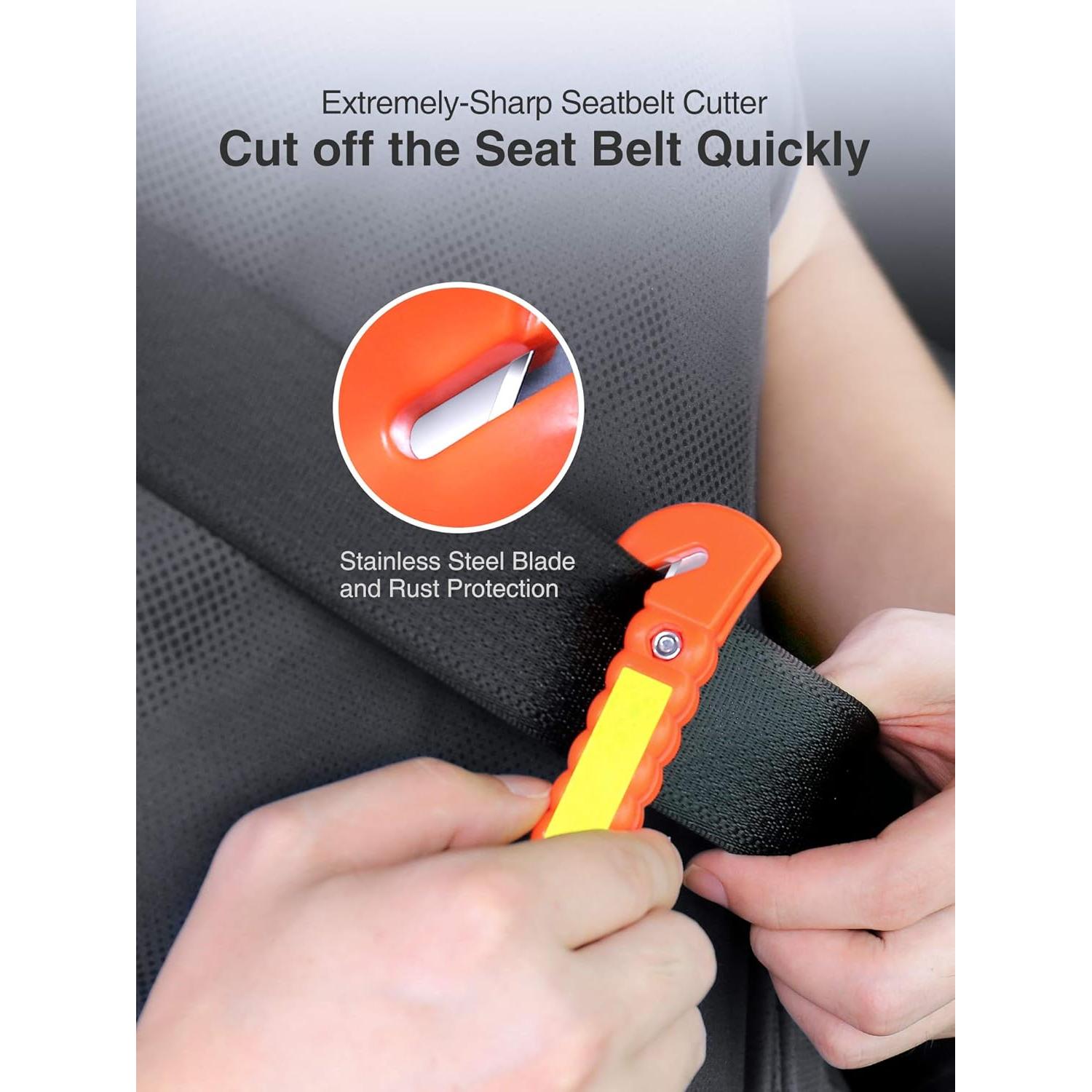 Cortador de Cinturón de Seguridad Luxtude 2 en 1 Naranja