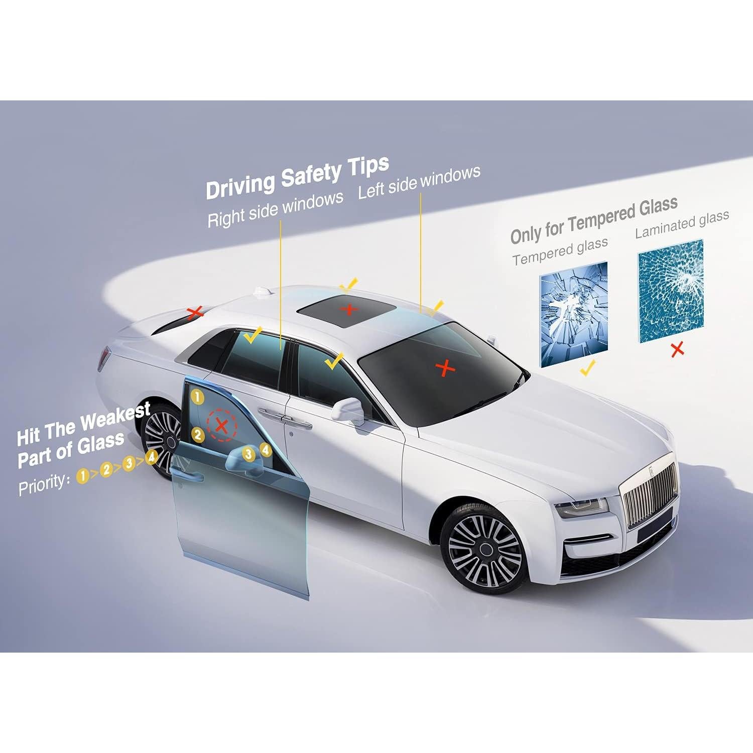 Cortador de Cinturón de Seguridad Luxtude 2 en 1 Naranja