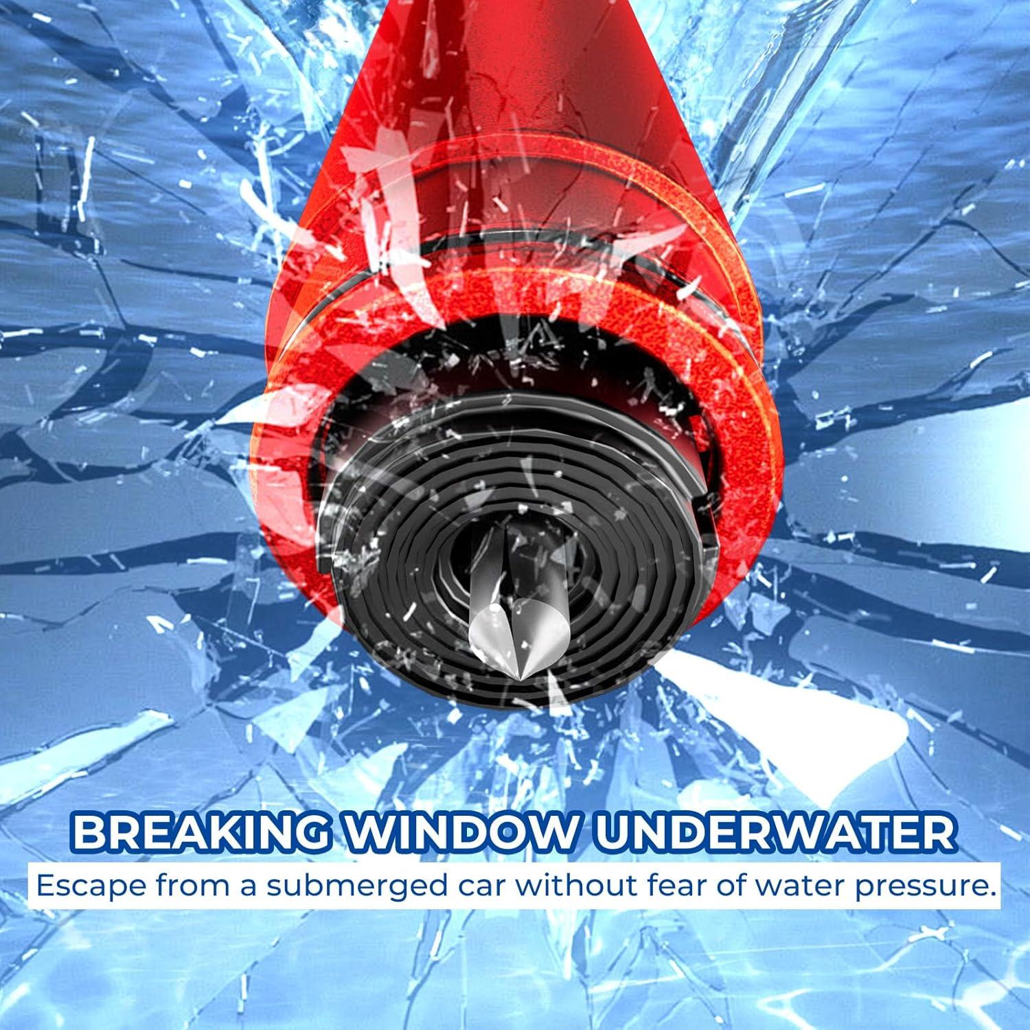 Martillo de Seguridad Omrisy 2 en 1 Rompedor de Ventanas y Cortador de Cinturón